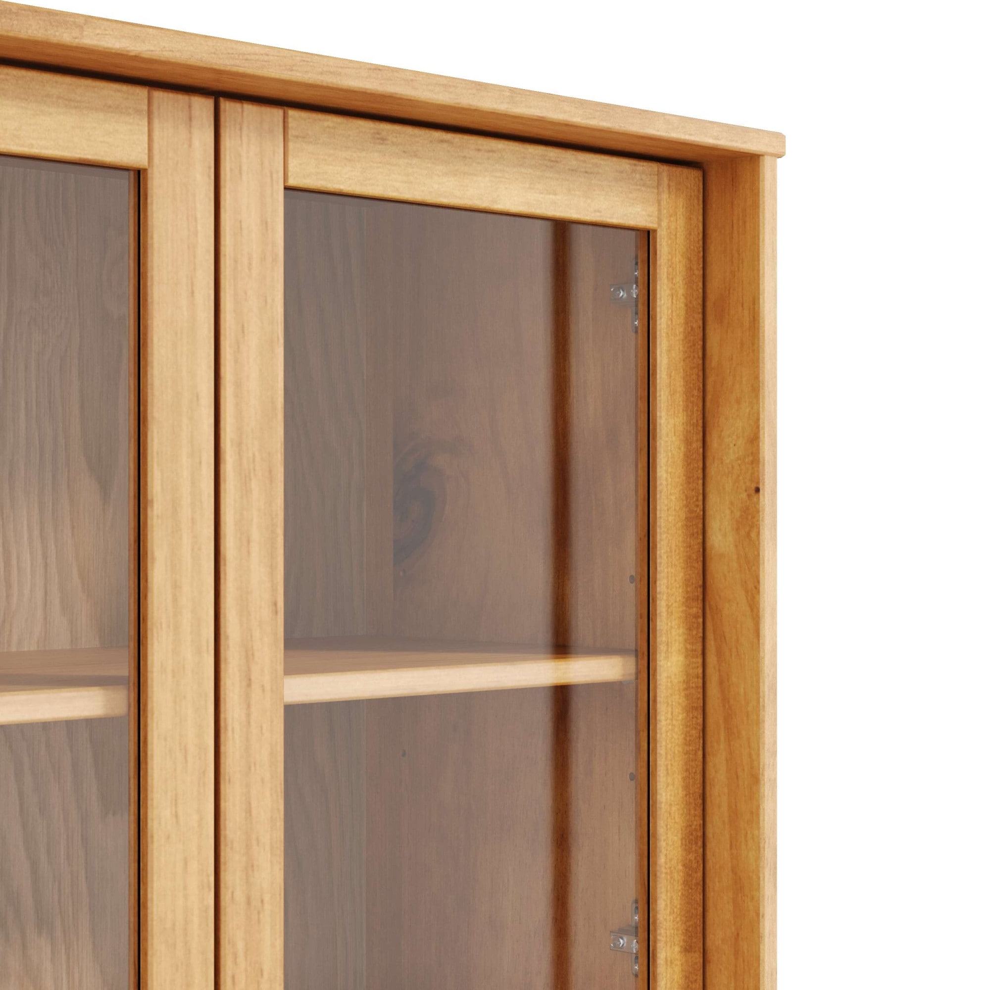 OTTO home Vitrine »Malmedy Front mit gefrästen Rillen« aus massivem Kiefernholz, Push-to-open, FSC, Breite 80 cm, Höhe 180 cm