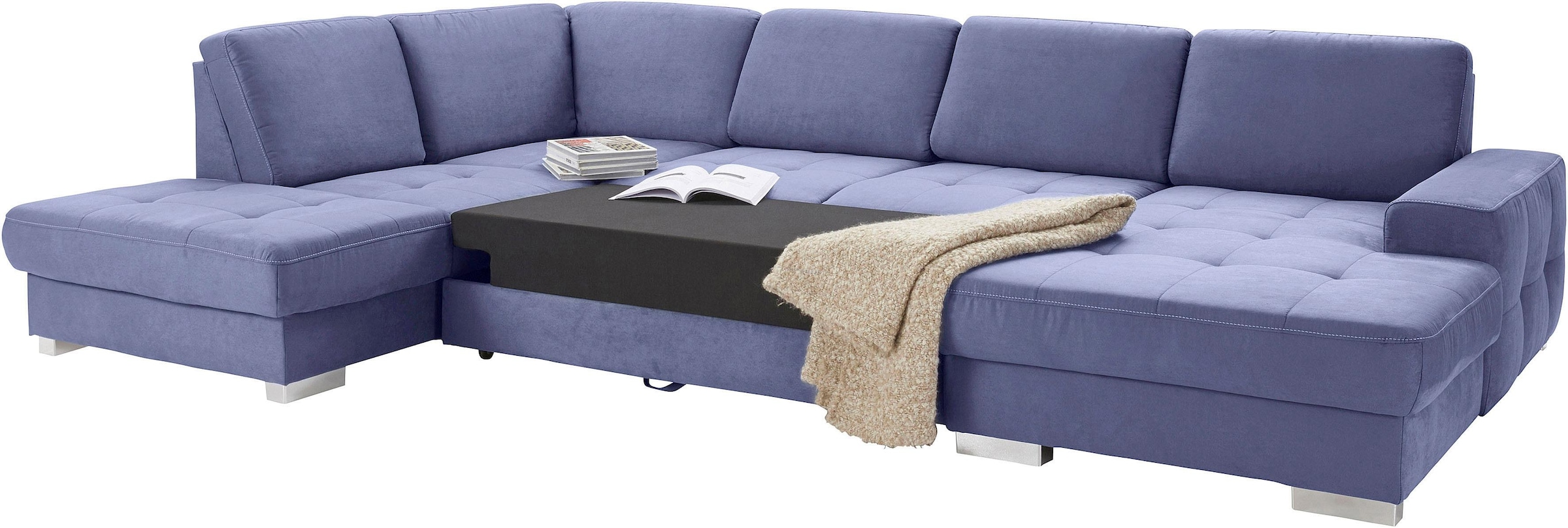 sit&more Wohnlandschaft »Santorini U-Form«, mit Federkern und Sitztiefenverstellung, wahlweise mit Bettfunktion