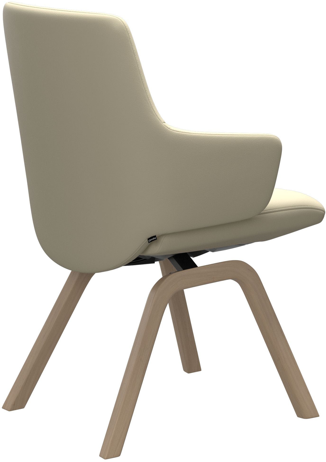 Polsterstuhl STRESSLESS "Laurel", beige (vanilla paloma, walnuss), B:58cm H:92cm T:59cm, Leder PALOMA: PALOMA ist ein durchgefärbtes Semianilin-Möbelleder mit natürlicher Narbung., Stühle, Polsterstuhl, Low Back mit Armlehne, Größe L, mit schräggestellten 2