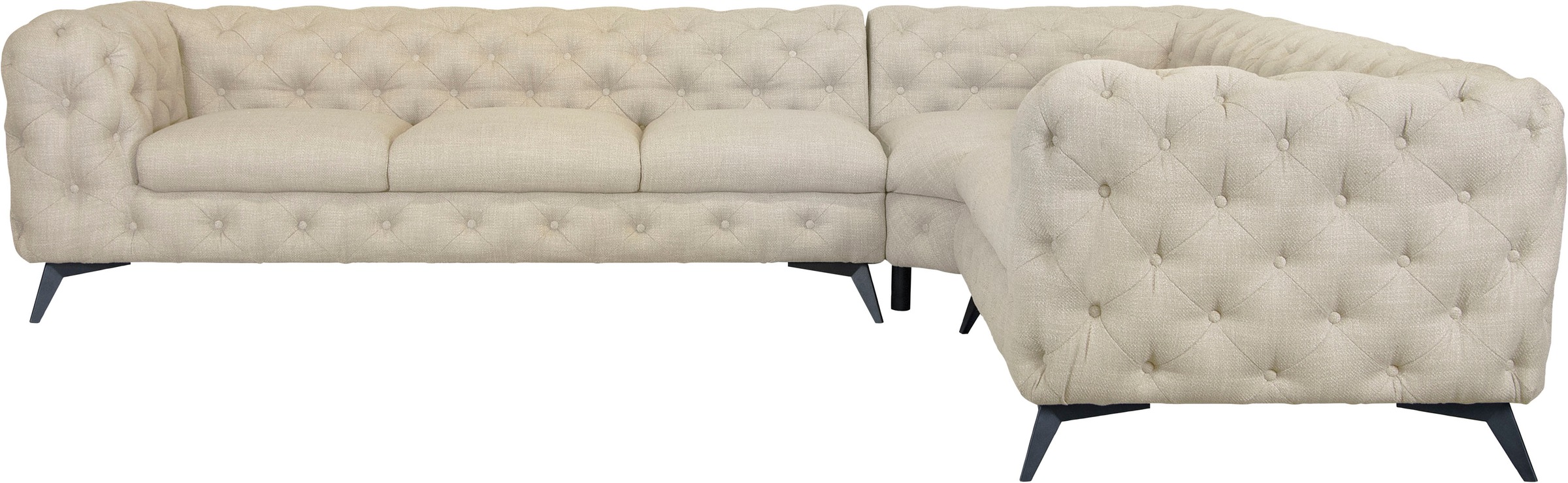 Leonique Chesterfield-Sofa »Glynis L-Form« aufw...