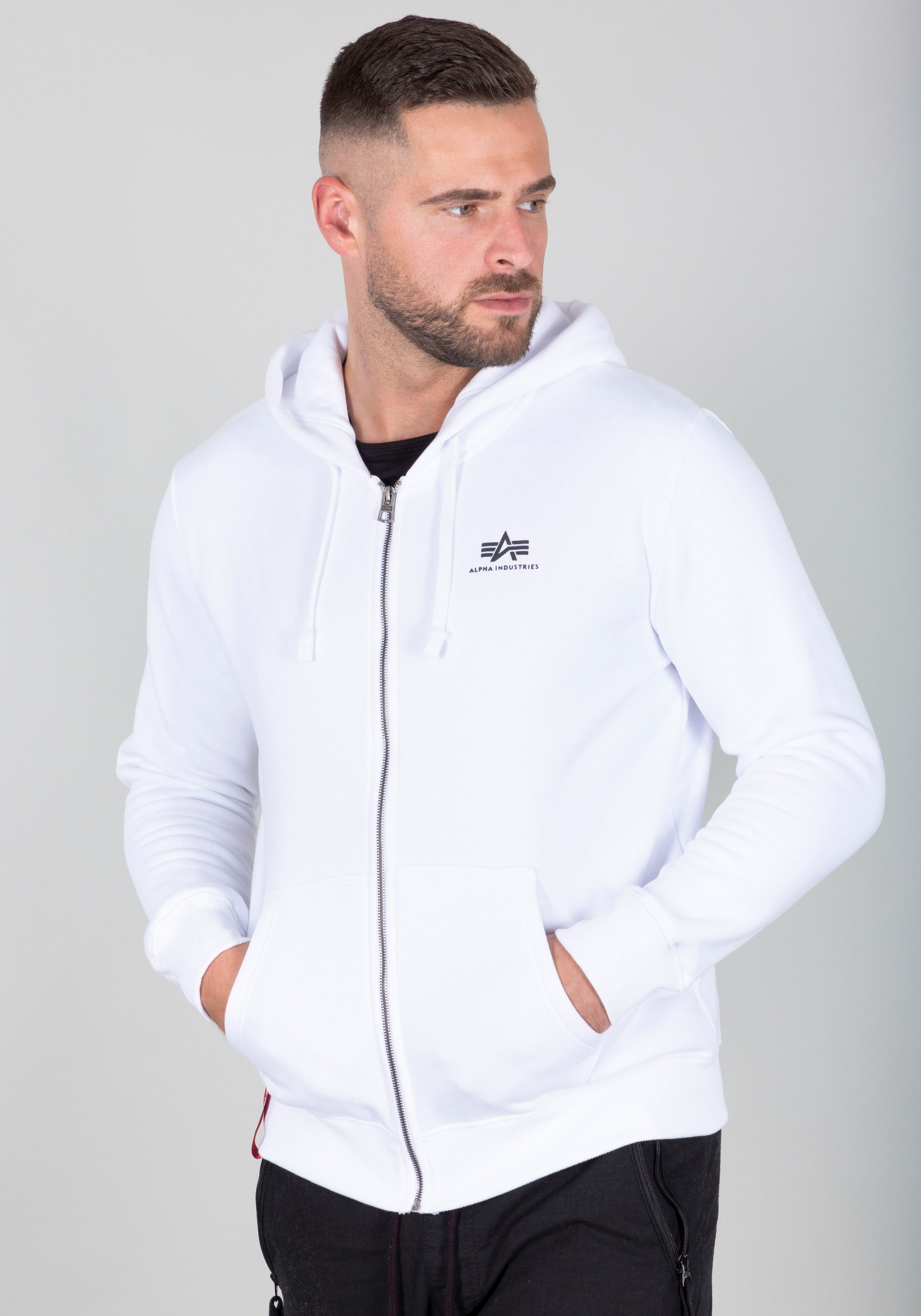 Alpha Industries Kapuzensweatjacke "Basic Zip Hoody SL" günstig online kaufen