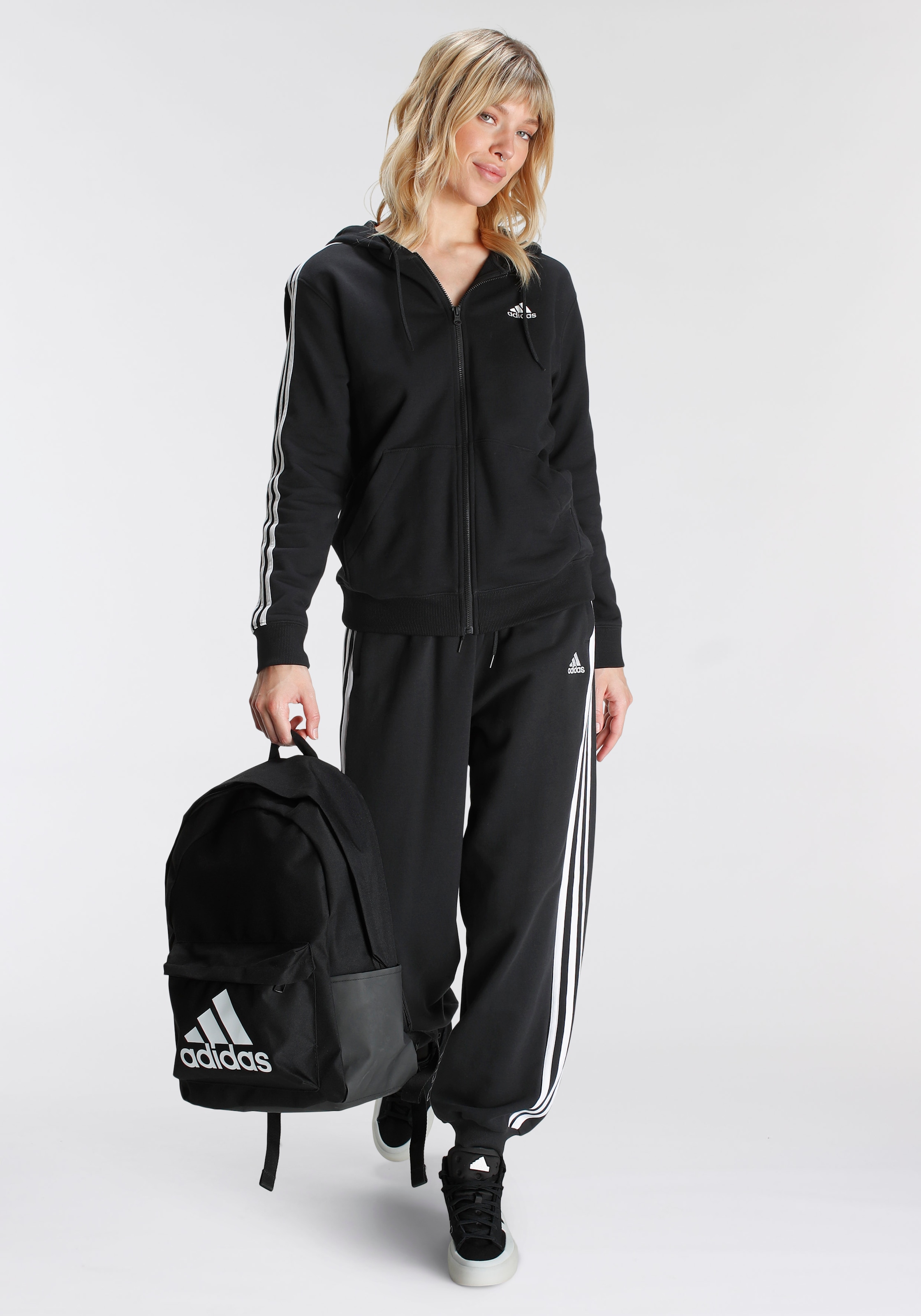 adidas Sportswear Kapuzensweatshirt »ESSENTIALS 3STREIFEN FRENCH TERRY REGULAR KAPUZENJACKE«