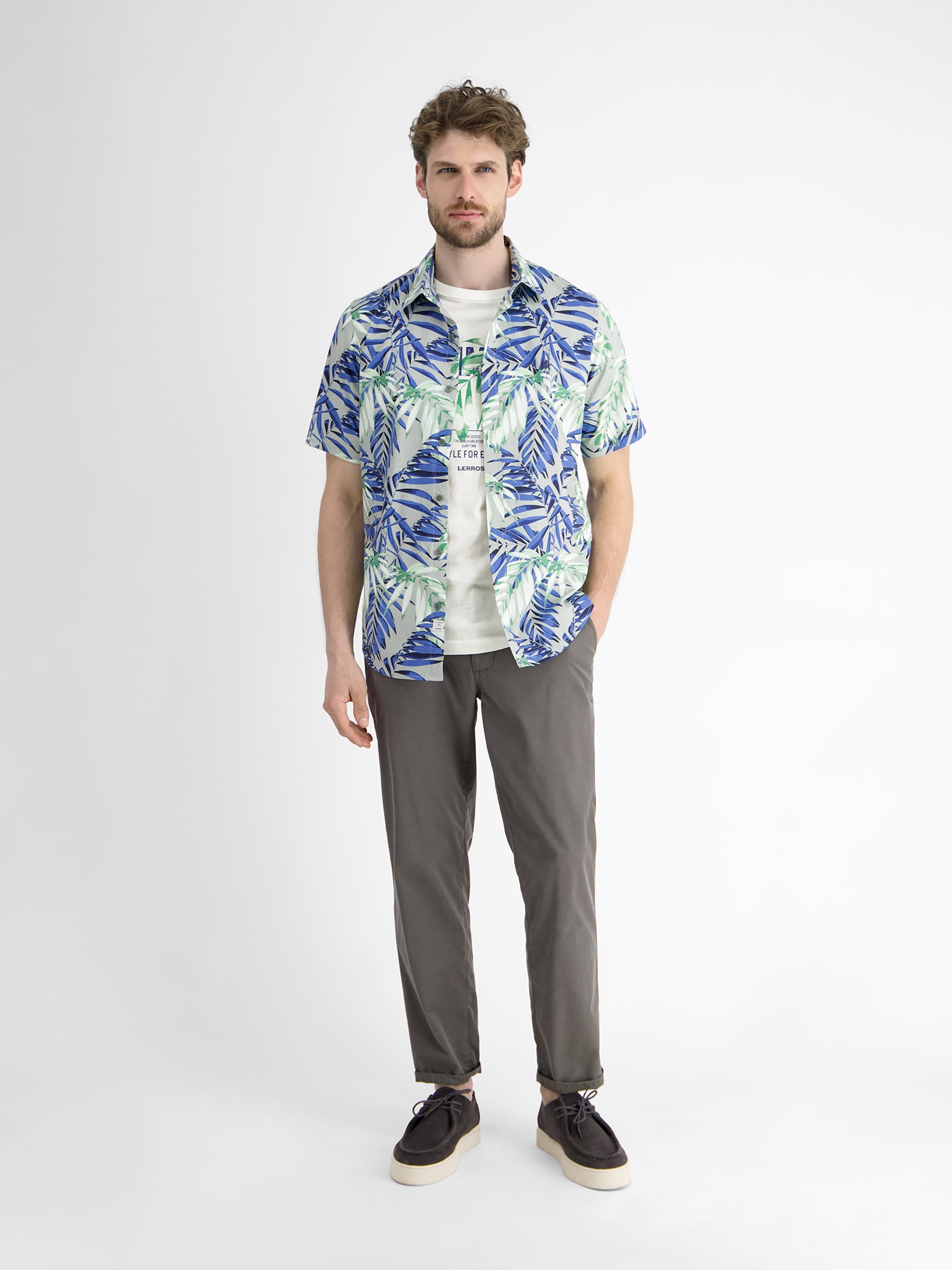 LERROS T-Shirt »LERROS Herren T-Shirt mit Brustprint«