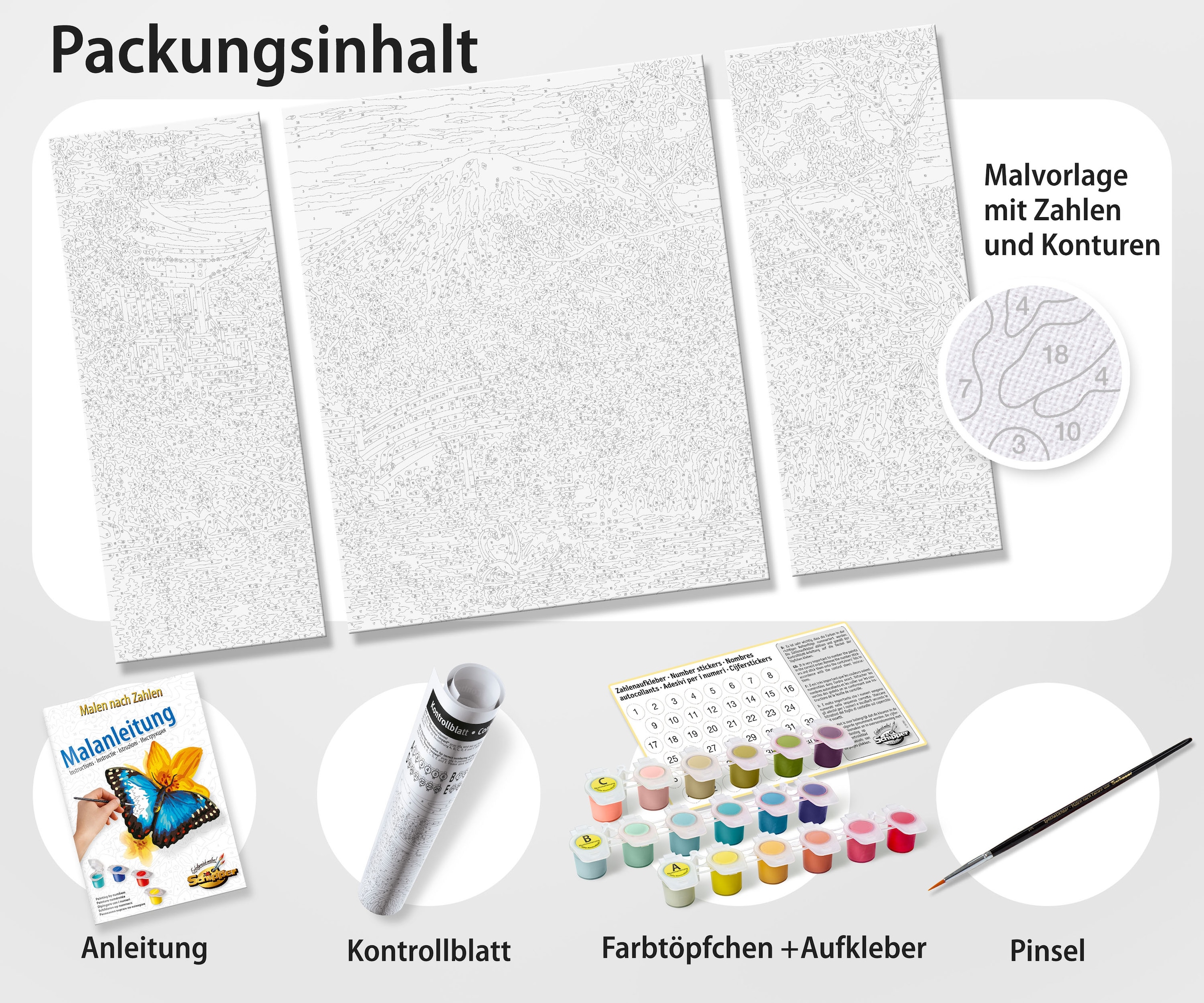 Schipper Malen nach Zahlen »Meisterklasse Triptychon - Ägypten« Made in Germany