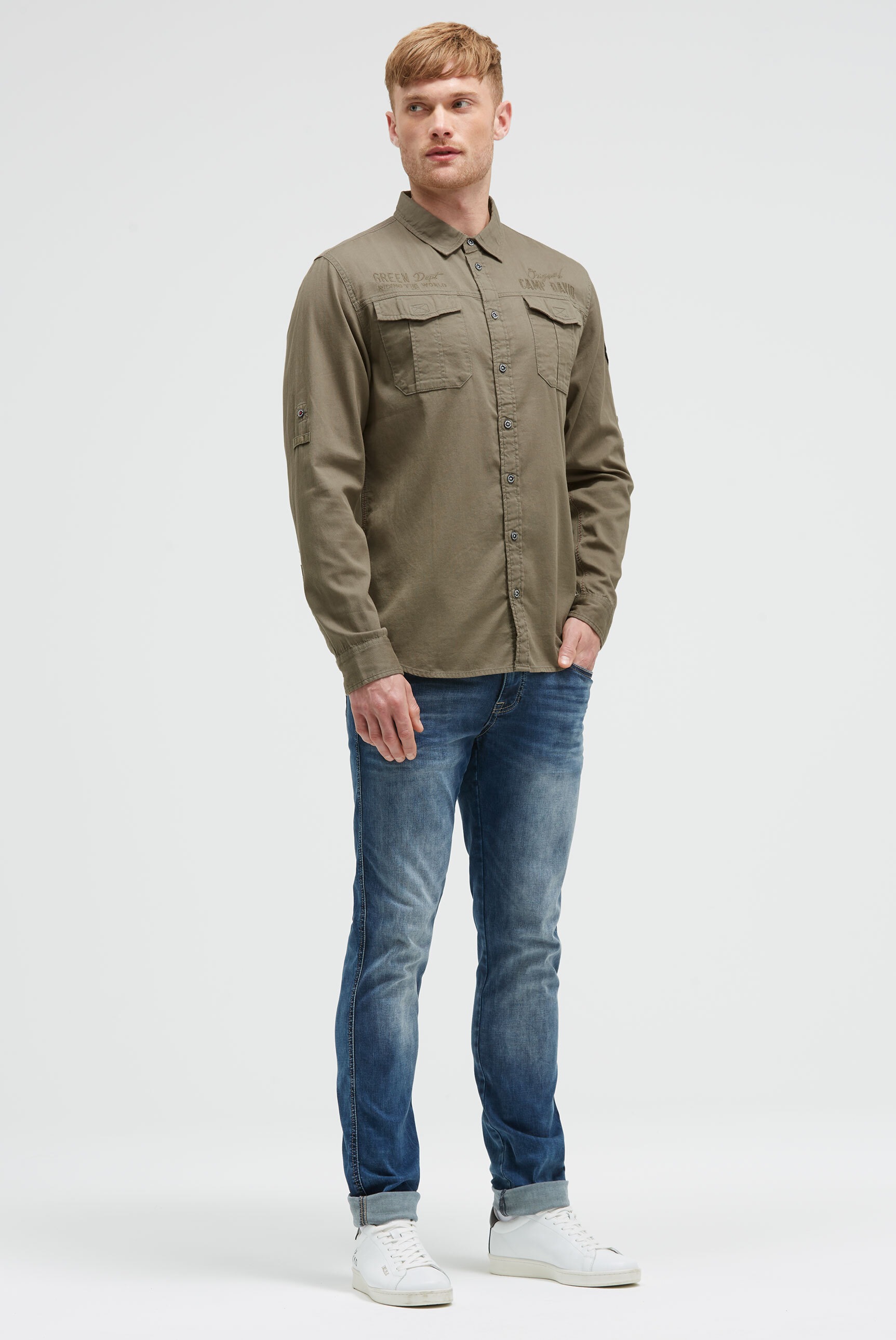 CAMP DAVID Langarmhemd mit Klappentaschen