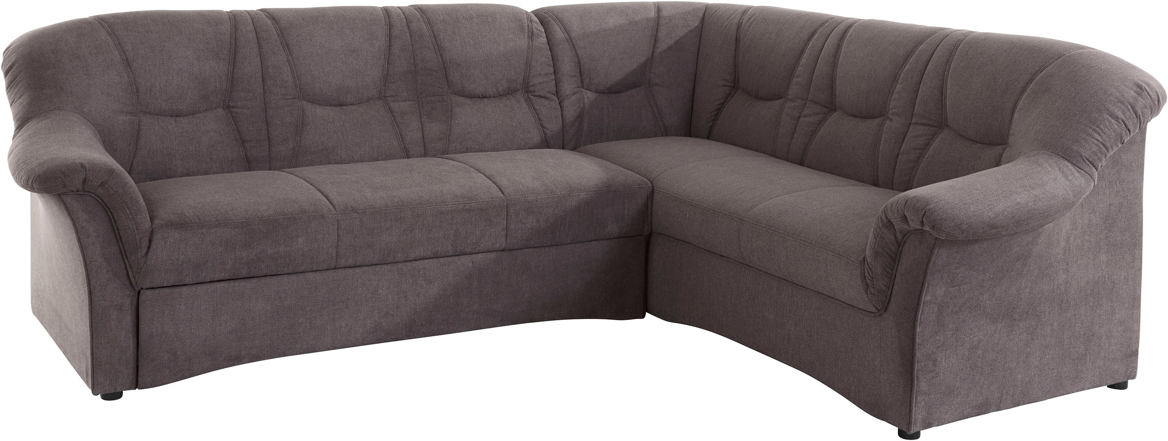 Ecksofa DOMO COLLECTION "Sarafina zeitlos&bequem, optional mit Federkern, Breite 240cm, L-Form", grau (stone), B:240cm H:83cm T:190cm, Microfaser PRIMABELLE (100% Polyester) / Struktur (90% Polyester; 10% Polyacryl);Luxus-Microfaser (92% Polyester, 8% Nyl 5