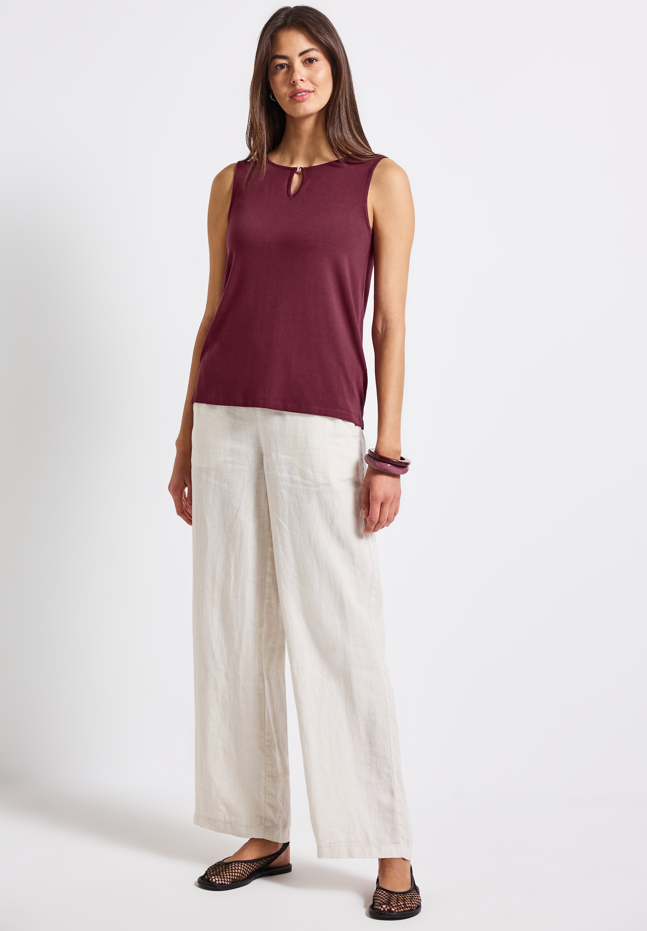 STREET ONE Shirttop, mit Materialmix