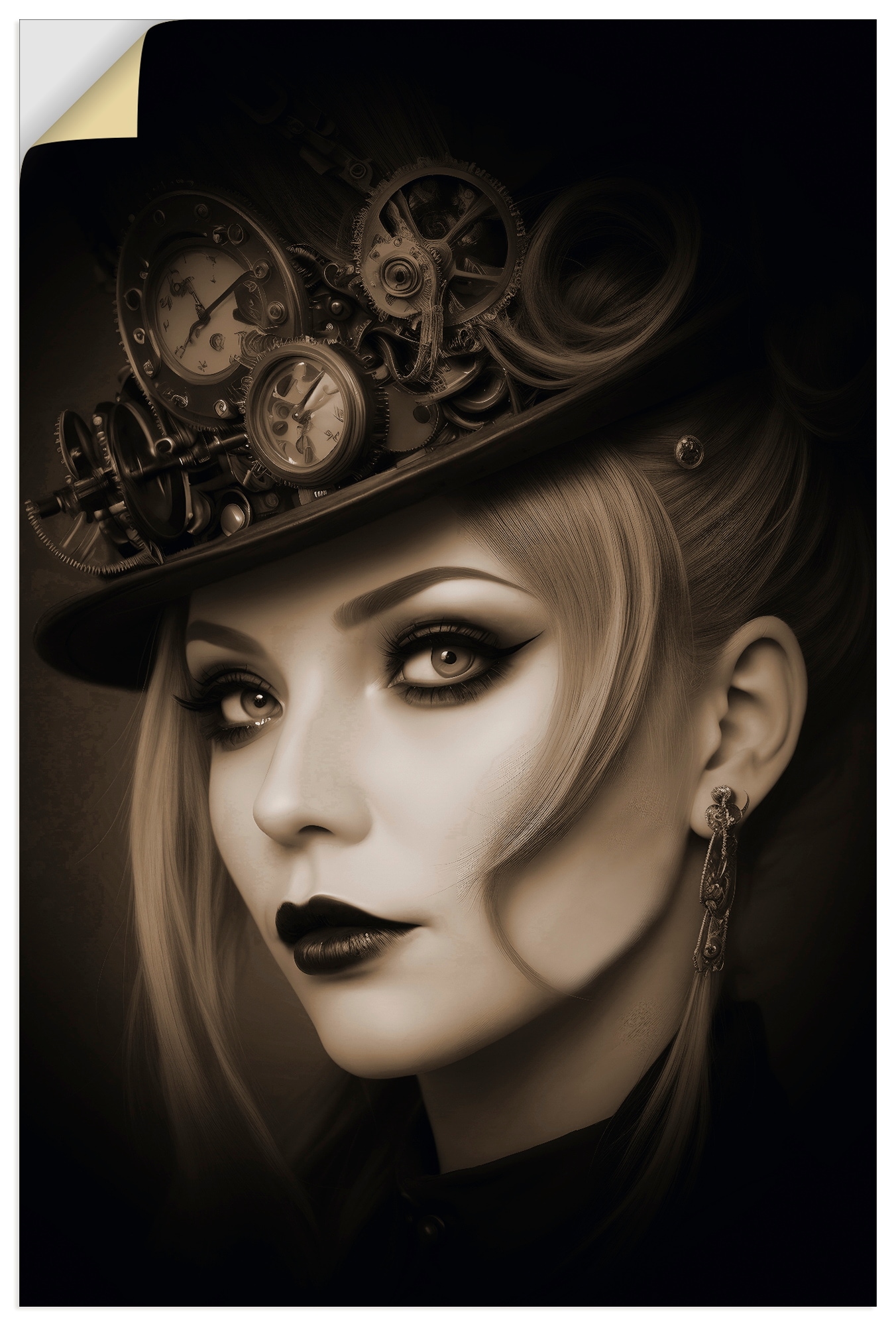 Wandbild ARTLAND "Simply Steampunk", farbe bild(er): schwarz, B:60cm H:90cm, Bilder, als Alubild, Leinwandbild, Poster, Wandaufkleber in verschied. Größen