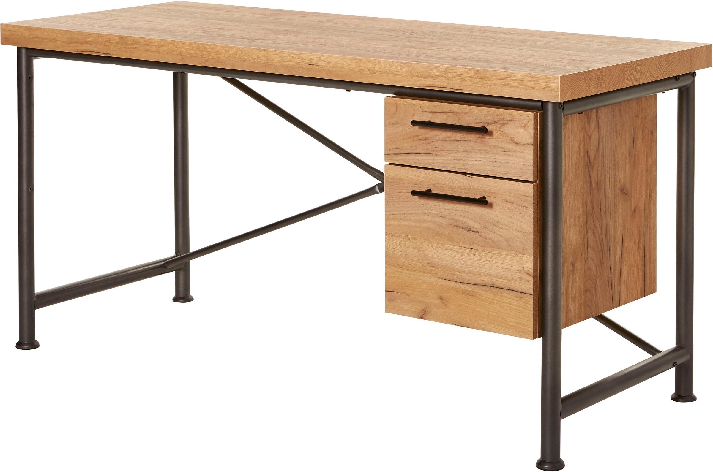 Jahnke Schreibtisch »CRAFT«, Schreibtisch im Industrie-Design, wechselseitig montierbar