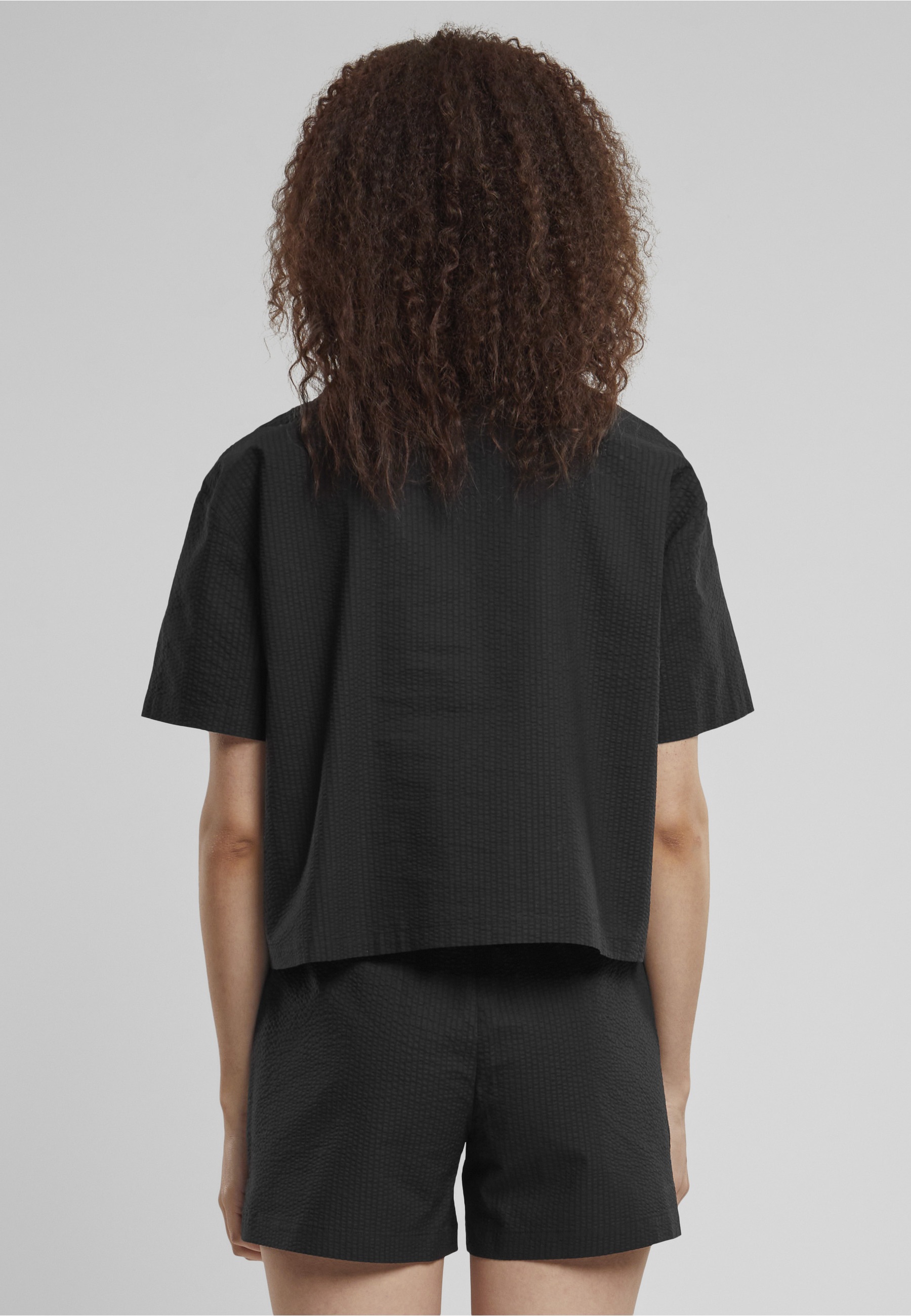 URBAN CLASSICS Blusentop »Urban Classics Damen Ladies Seersucker Shirt«