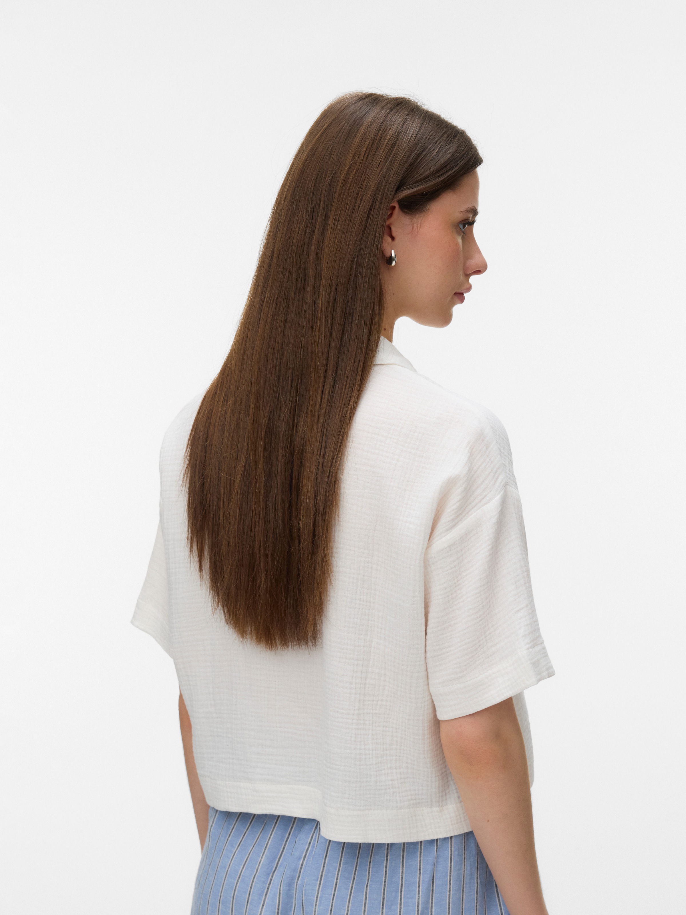 Vero Moda Kurzarmbluse "VMNATALI SS CROP SHIRT WVN NOOS" Baumwolle, verkürz günstig online kaufen