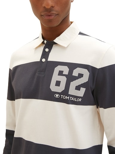 TOM TAILOR Langarm-Poloshirt, mit Logofrontprint an der Brust ▷ kaufen |  BAUR