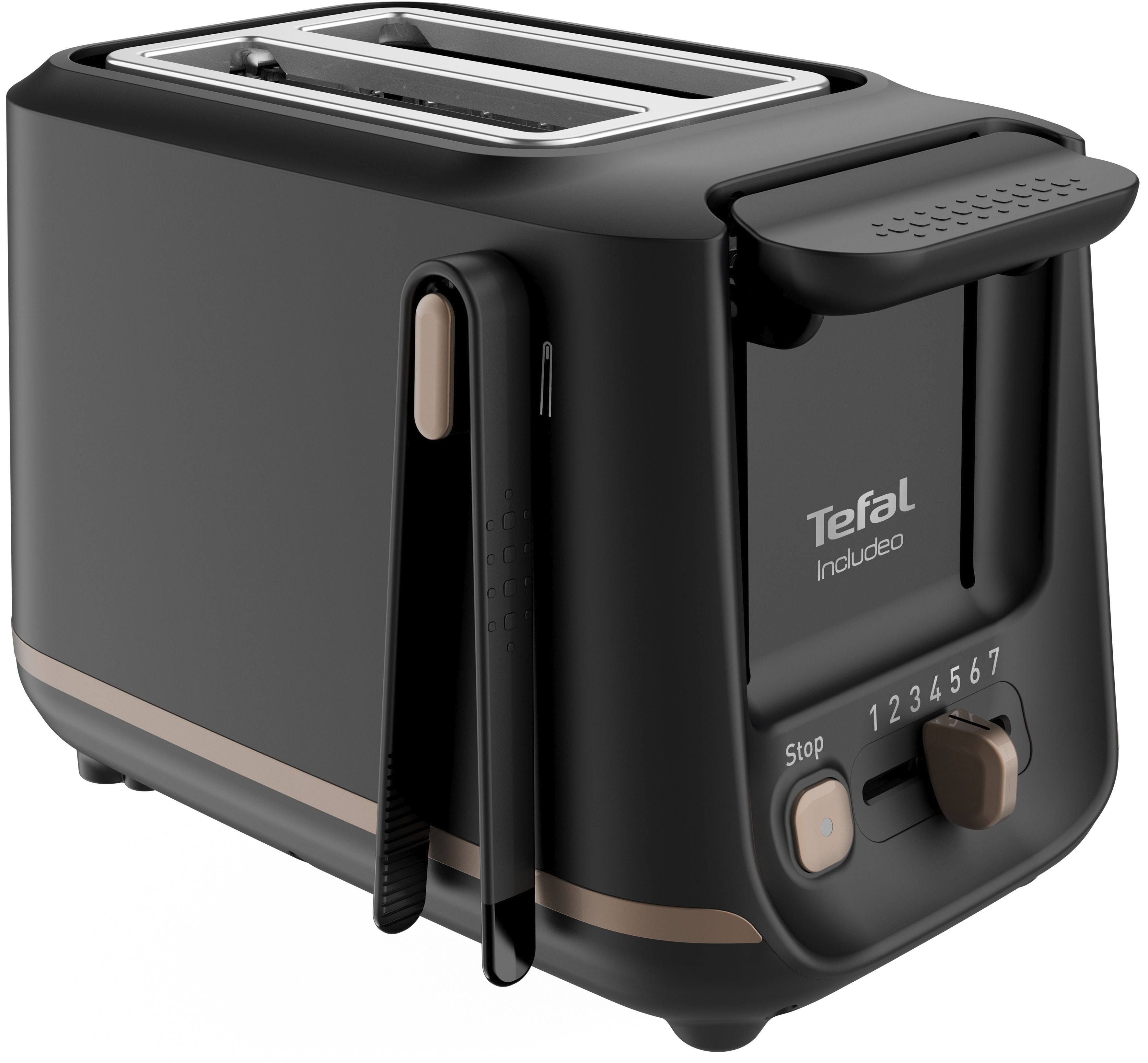 Tefal Toaster "TT5338 Includeo" für 2 Scheiben 850 W Magnetzange, 7 Bräunungsstufen, Krümelschublade, Anhebevorrichtung