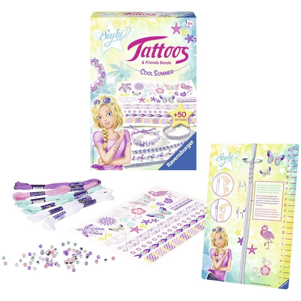 Ravensburger Kreativset »So Styly, Tattoos & Friends Bands Cool Summer«, (Set)