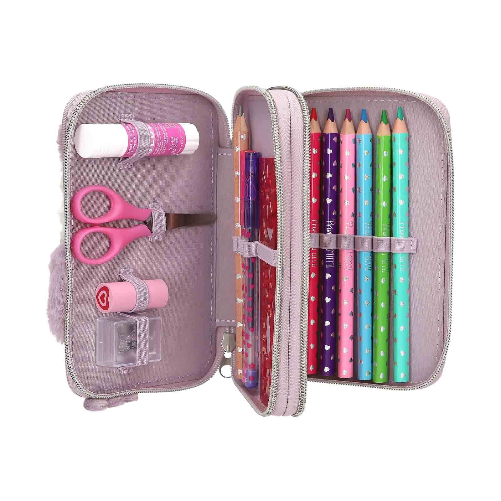 Depesche Buntstift »2-Fach Federtasche PENGUIN Princess Mimi 5,5 x 13 x 19,5 cm weiß-rosa«