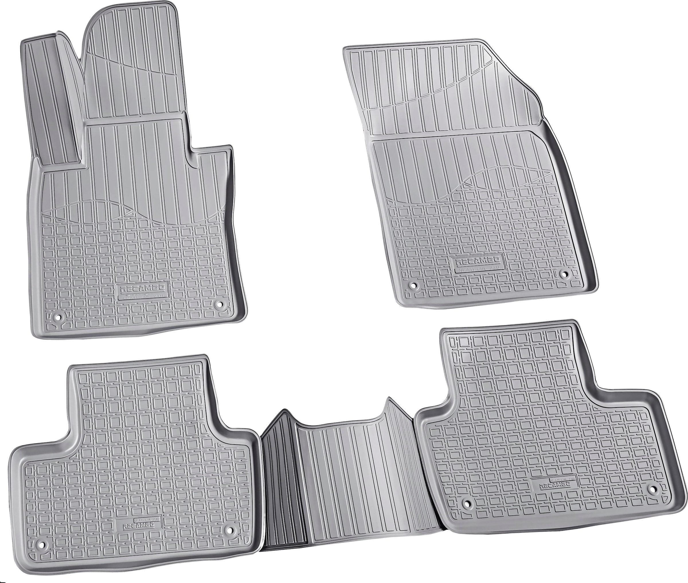 AZUGA Auto-Fußmatten Gummi-Fußmatten passend für Volvo XC60 ab 7/2017, für  Volvo XC60 SUV, incl. runder Befestigungs-Clips (Druckknopfbestigung) in  den vorderen Matten