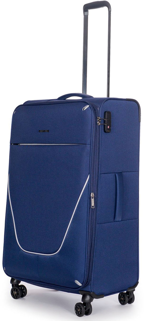 Stratic Weichgepäck-Trolley »Strong L, navy«, 4 Rollen, Reisekoffer großer Koffer Aufgabegepäck TSA-Zahlenschloss