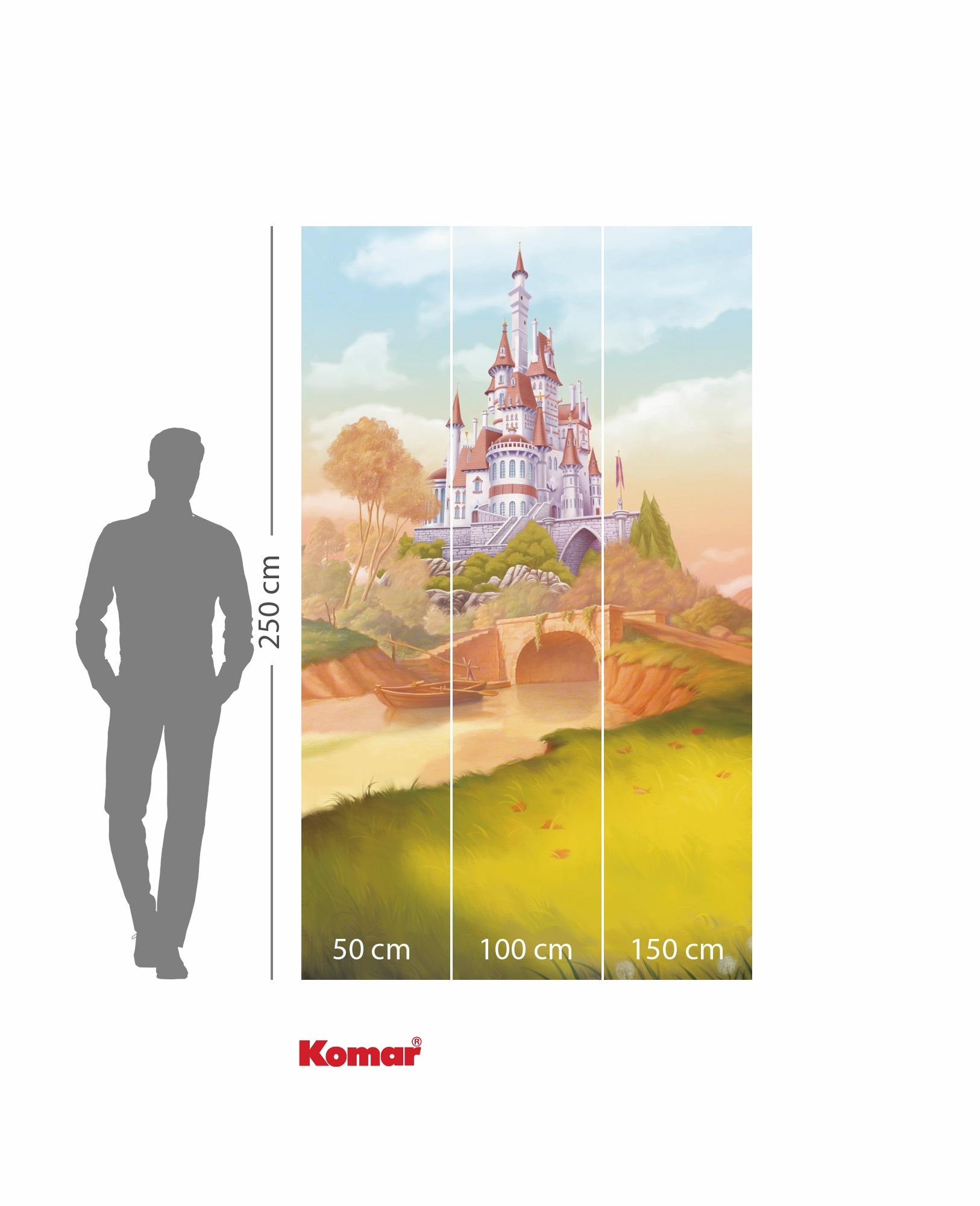Komar Kindertapete »Disney Princess Belle Castle River«, bedruckt