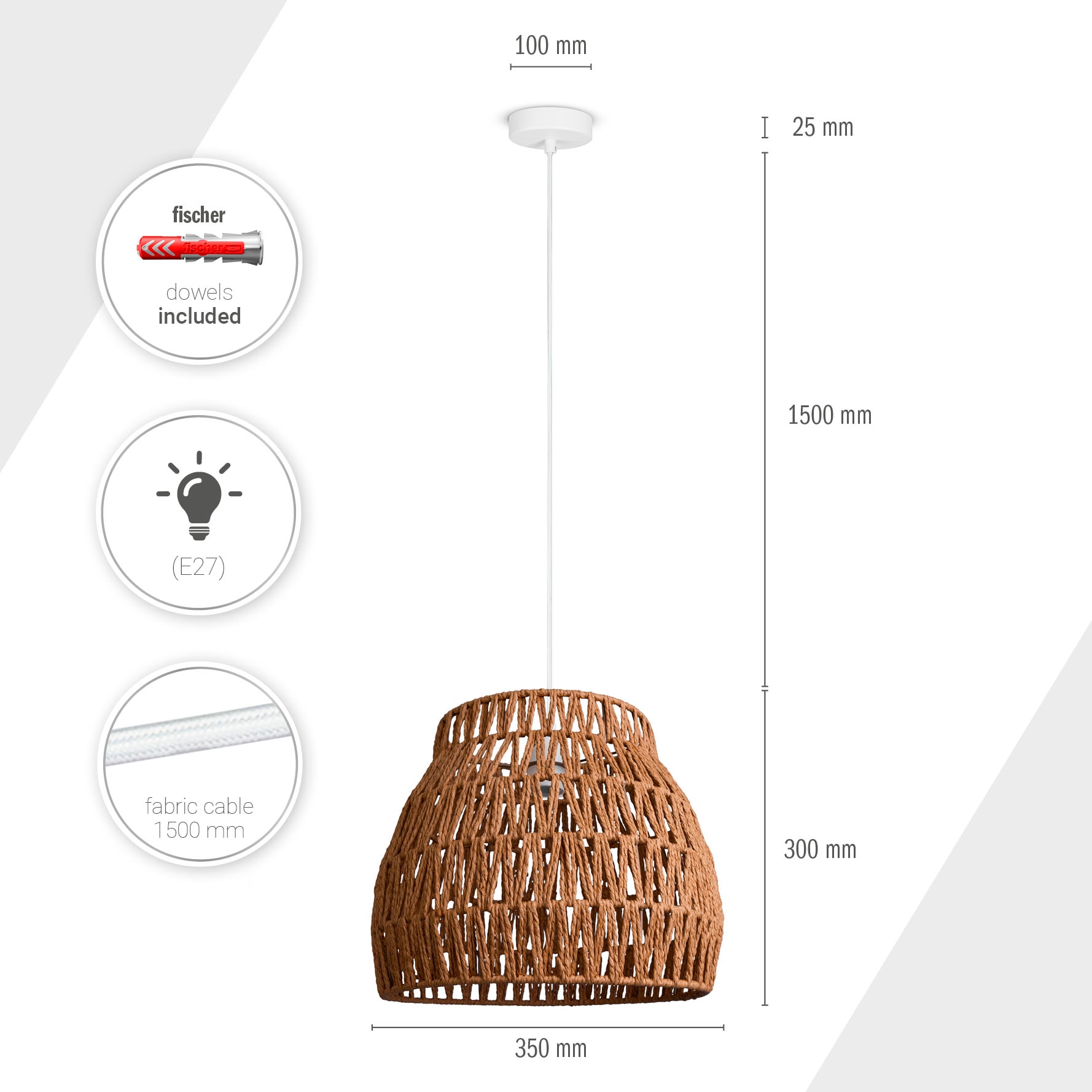 Paco Home Pendelleuchte »HUGO PD1« E27