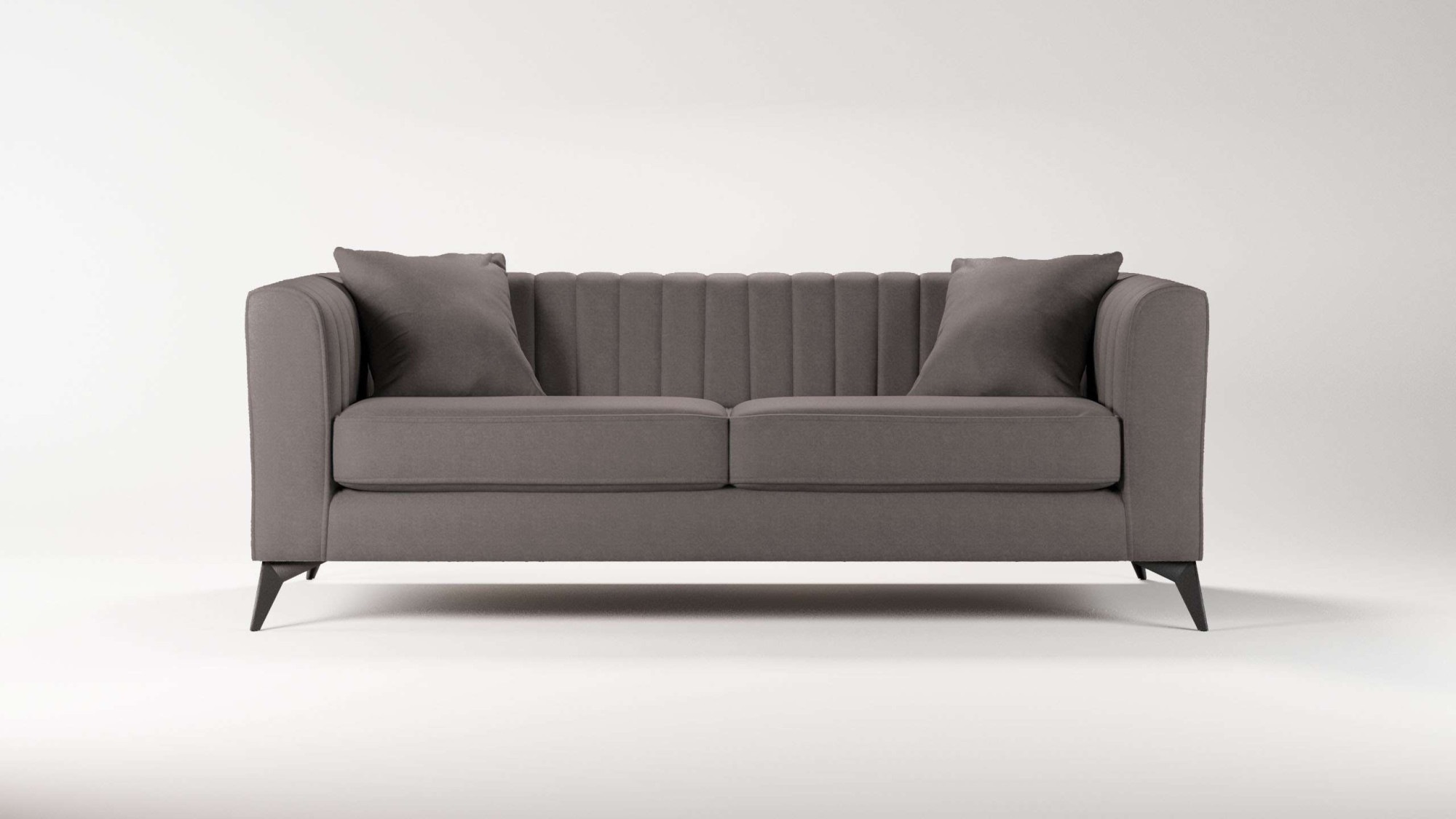 Places of Style 3-Sitzer »MATTHEW elegantes Designsofa, Maße B/T/H: 201/86/74 cm«, feine Steppung im Rückenbereich, lose Sitzkissen, incl. Zierkissen