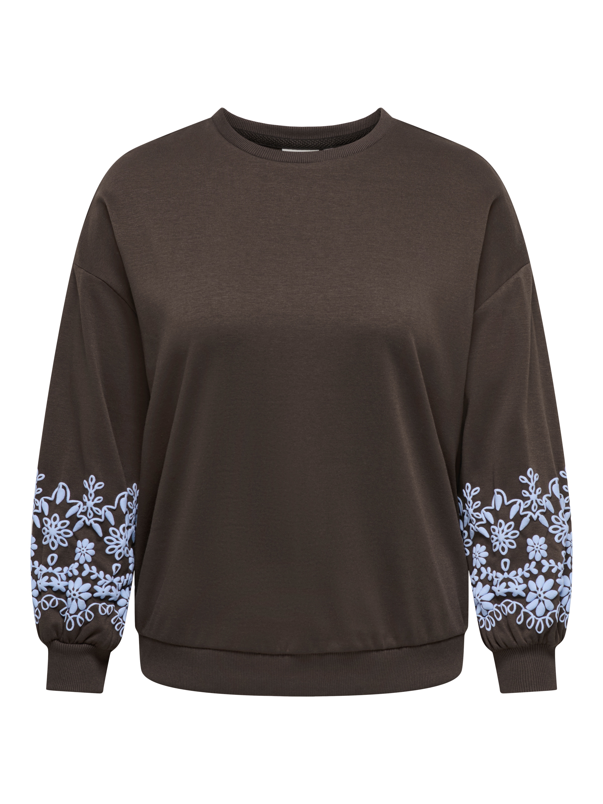 Only Carmakoma Sweatshirt "Carbrooke L/S O-Neck Print Swt Jrs Noos", Baumwollmischung, Regular Fit