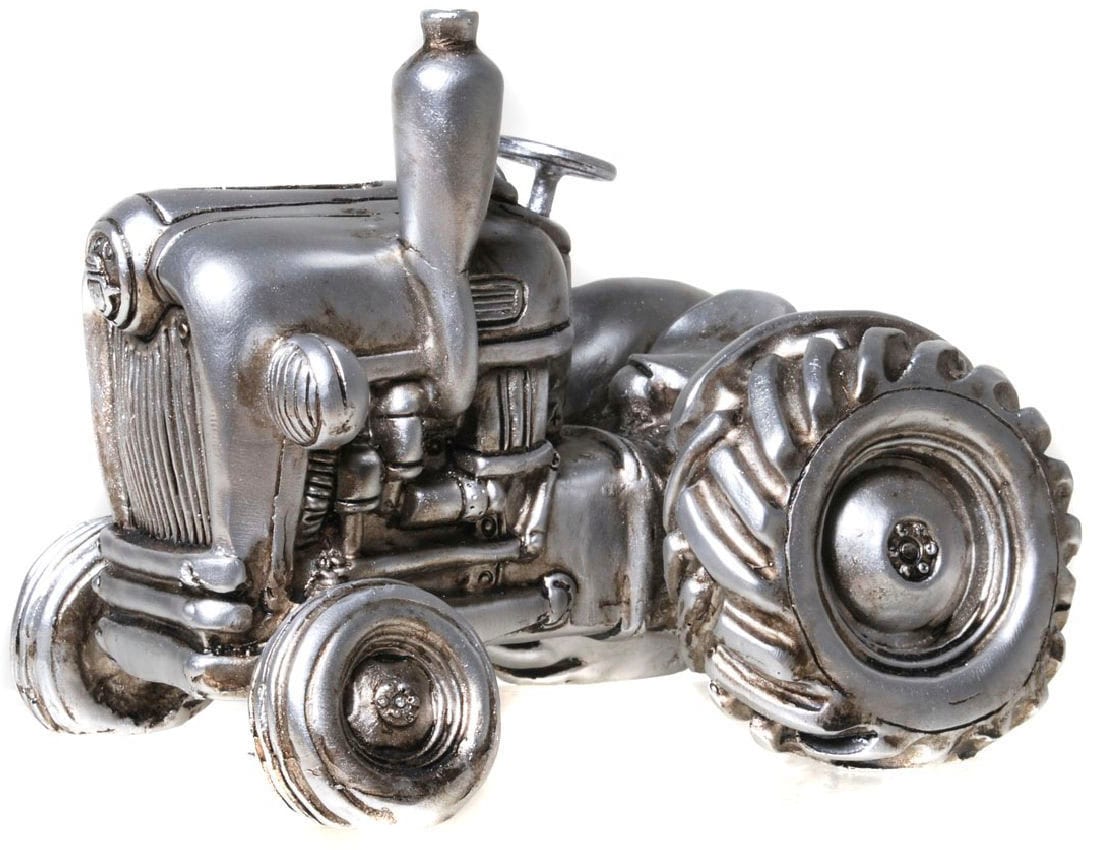 Ambiente Haus Spardose "Trecker, silberfarben" Sparschwein, Retro-Design, i günstig online kaufen