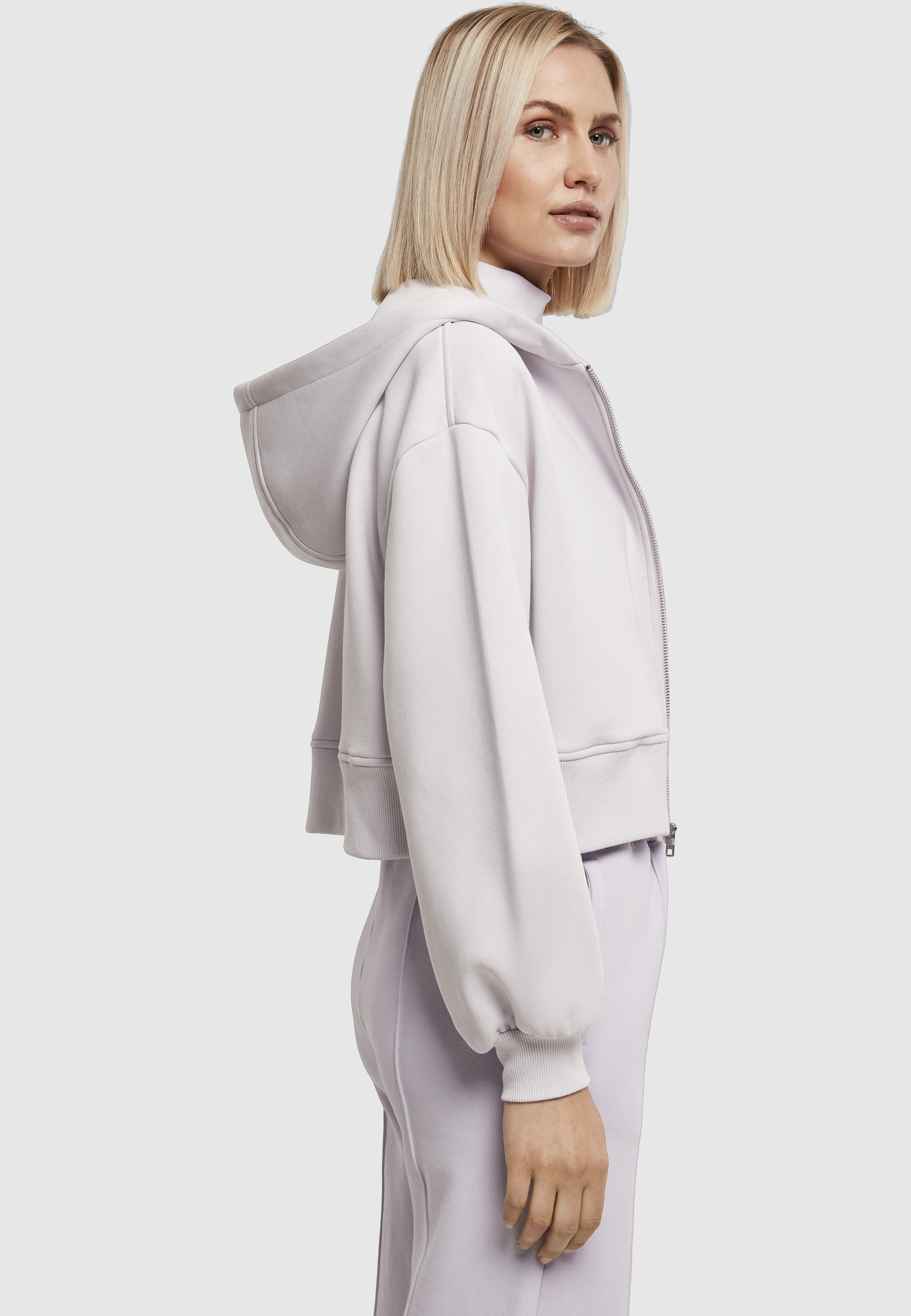 URBAN CLASSICS Sweatjacke »Urban Classics Damen Ladies Short Oversized Zip Jacket« 1 Stk.