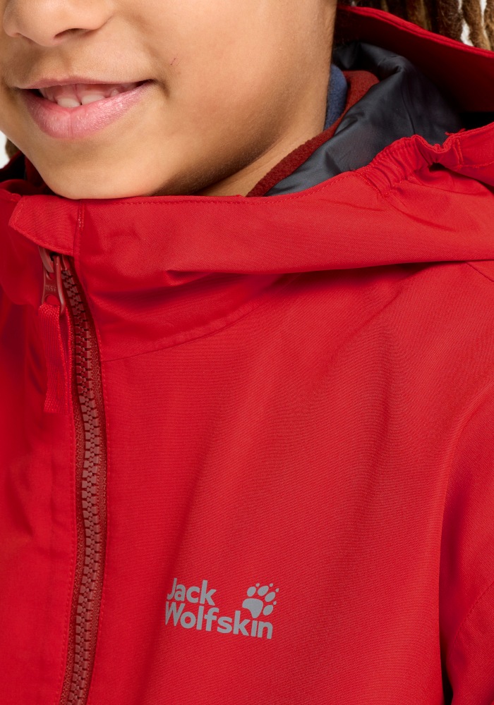 Jack Wolfskin 3-in-1-Funktionsjacke »ICELAND 3IN1 JKT K« mit Kapuze Alwetterjacke für Kinder, wasser- und winddicht, warm