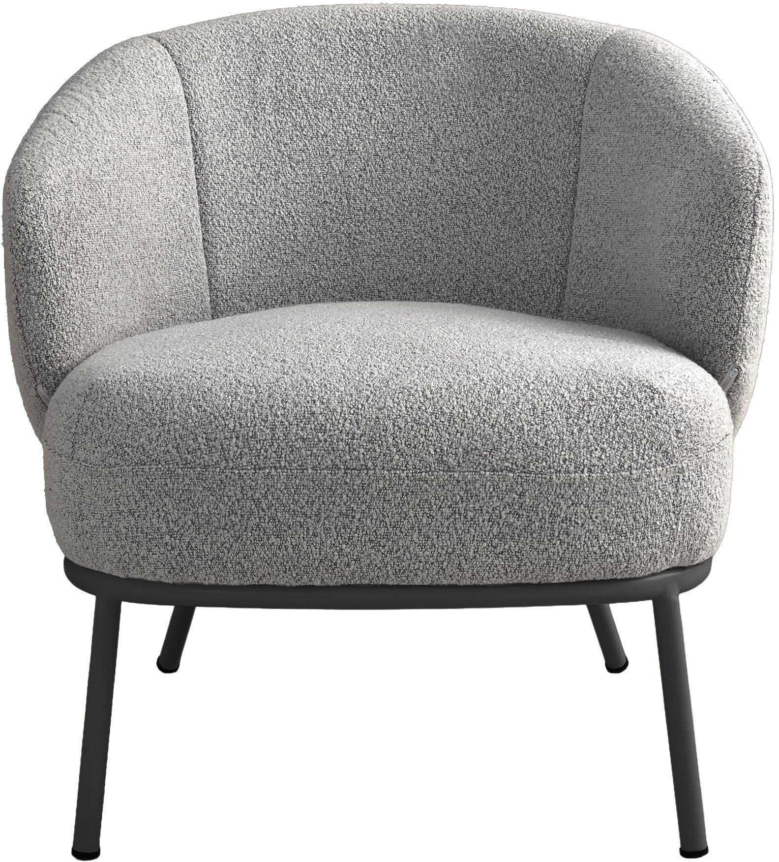 SCHÖNER WOHNEN-Kollektion Loungesessel »SELVIK« 1 Stk. tlg. mit Taschenfederkern, Bezug Bouclé, Untergestell pulverbeschichtet