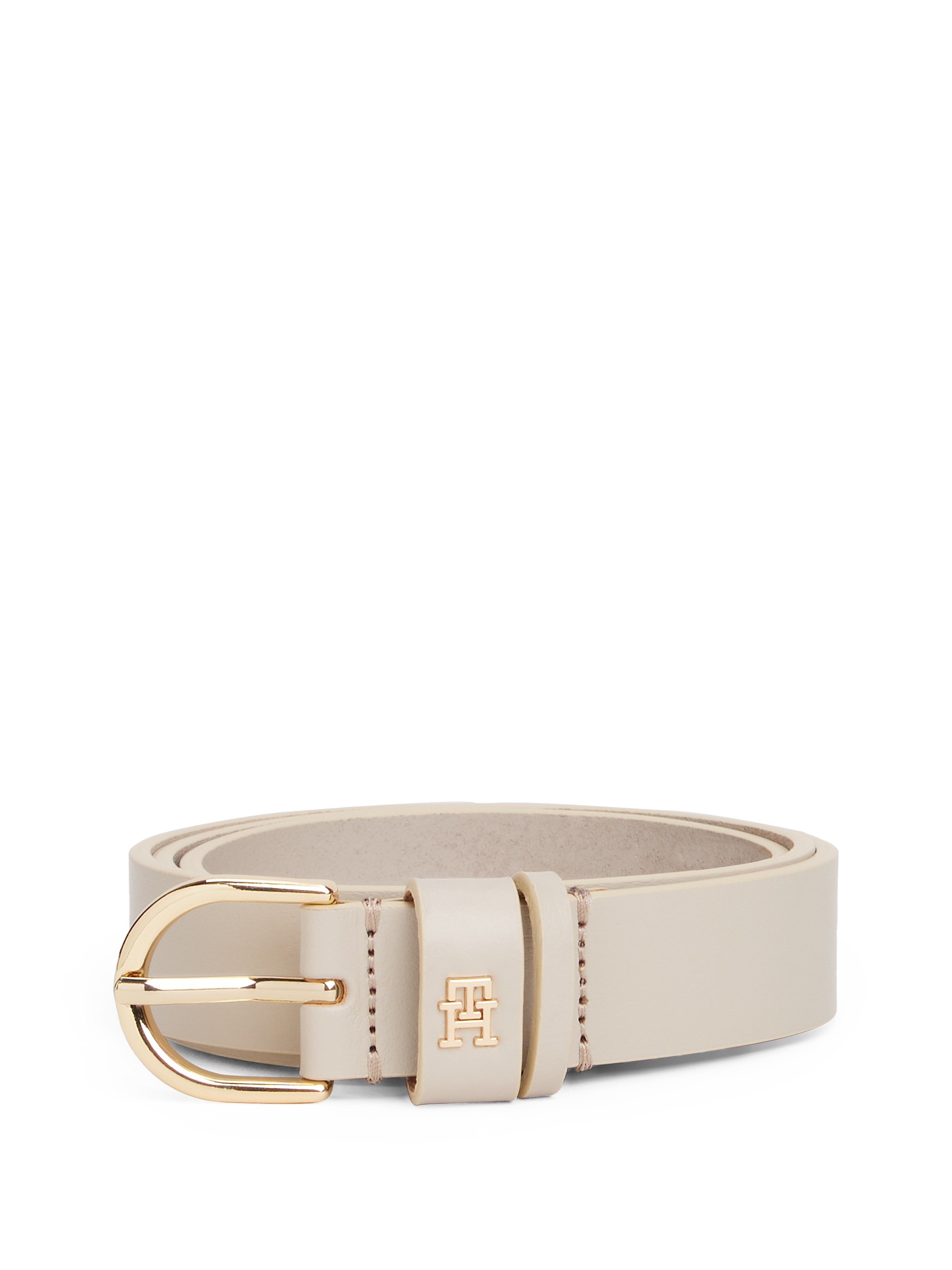Tommy Hilfiger Ledergürtel "ESSENTIAL EFFORTLESS 2.5 GOLD", Logoemblem, wei günstig online kaufen