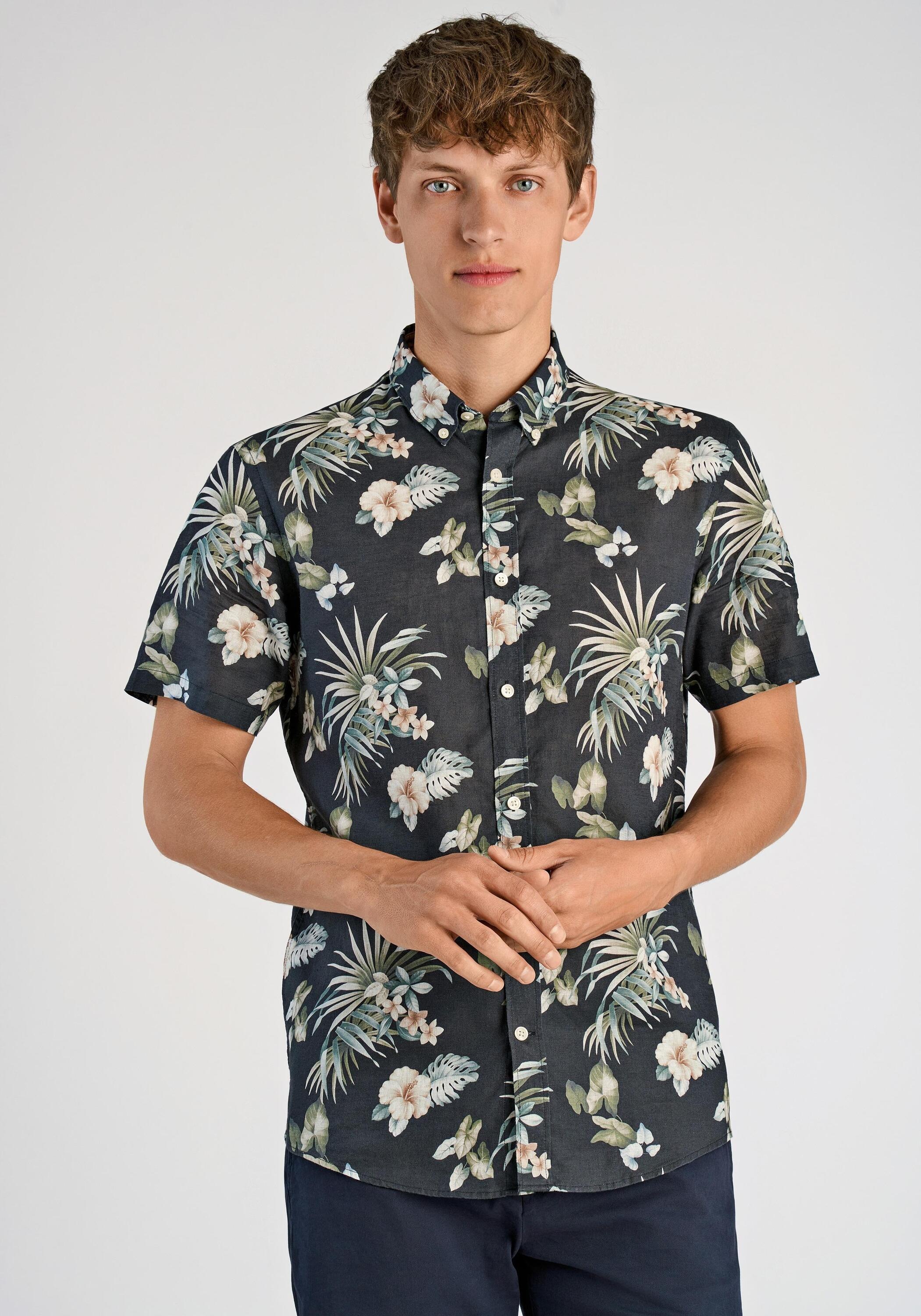 LINDBERGH Leinenhemd "Leinenhemd (Kurzarm) Relaxed Fit"