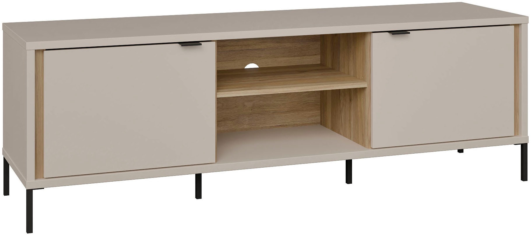 FORTE TV-Board "Forte Seravel TV Schrank 160, Elegantes Lowboard, Beleuchtung optional" B/H/T 158,8/52/41,5 offener Stauraum