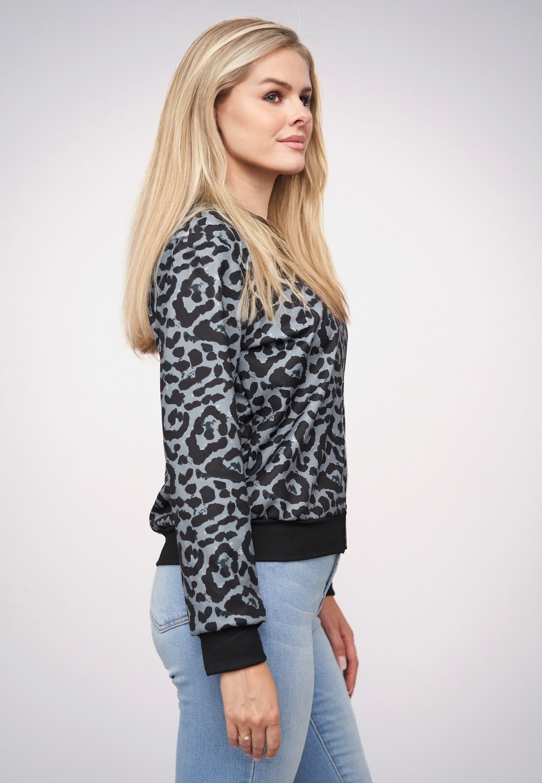CLOUD 5IVE Bomberjacke »CLOUD 5IVE Blouson Bomber-Jacket with leo print« 1 Stk. tlg. ohne Kapuze