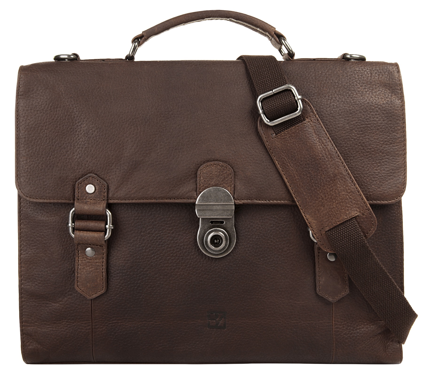 BODENSCHATZ Aktentaschebraun, Leder, Strukturmuster, Taschen, echt Leder