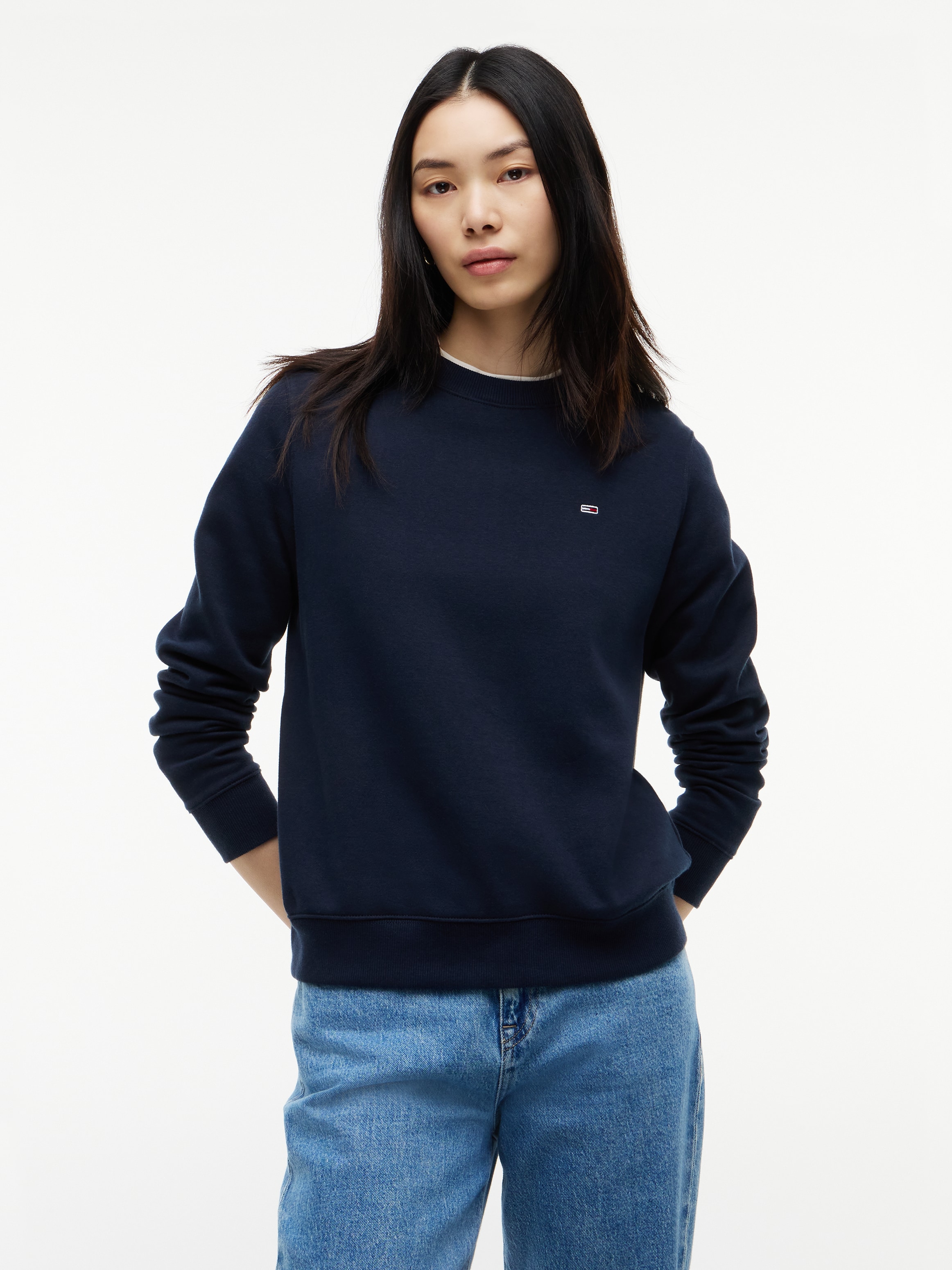 Tommy Jeans Sweatshirt "TJW REG S FLAG CREW", mit Logostickerei, Regular Fit