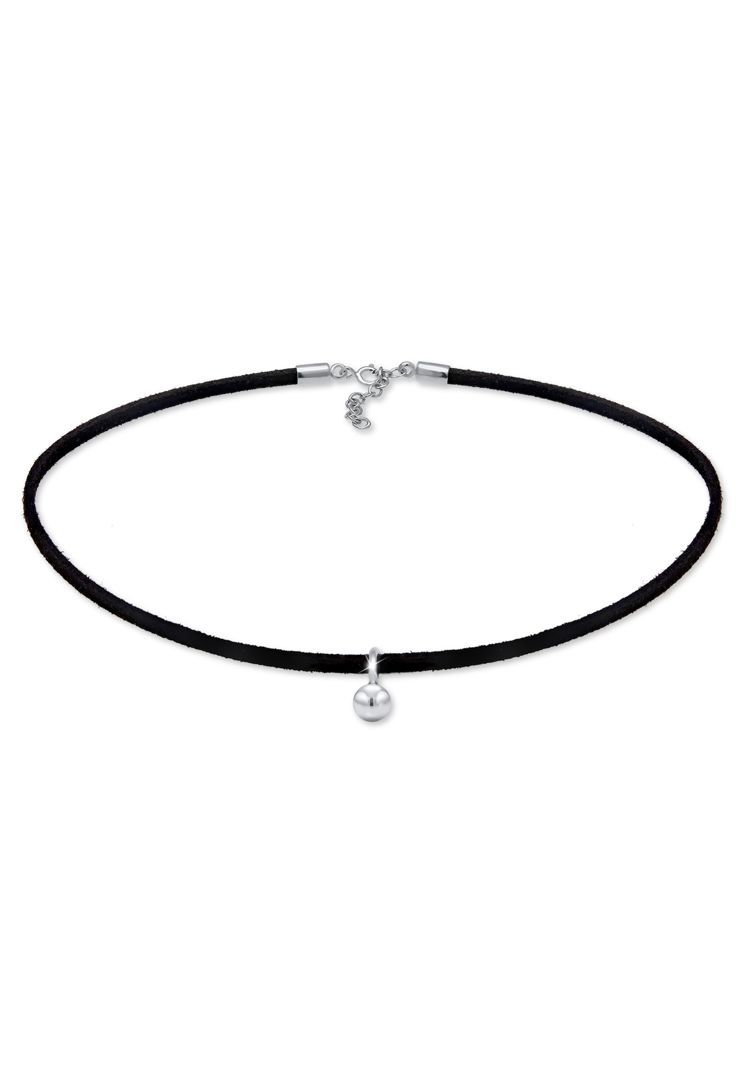 Elli Collier »Choker Velour Schwarz mit Anhänger Kugel Silber«