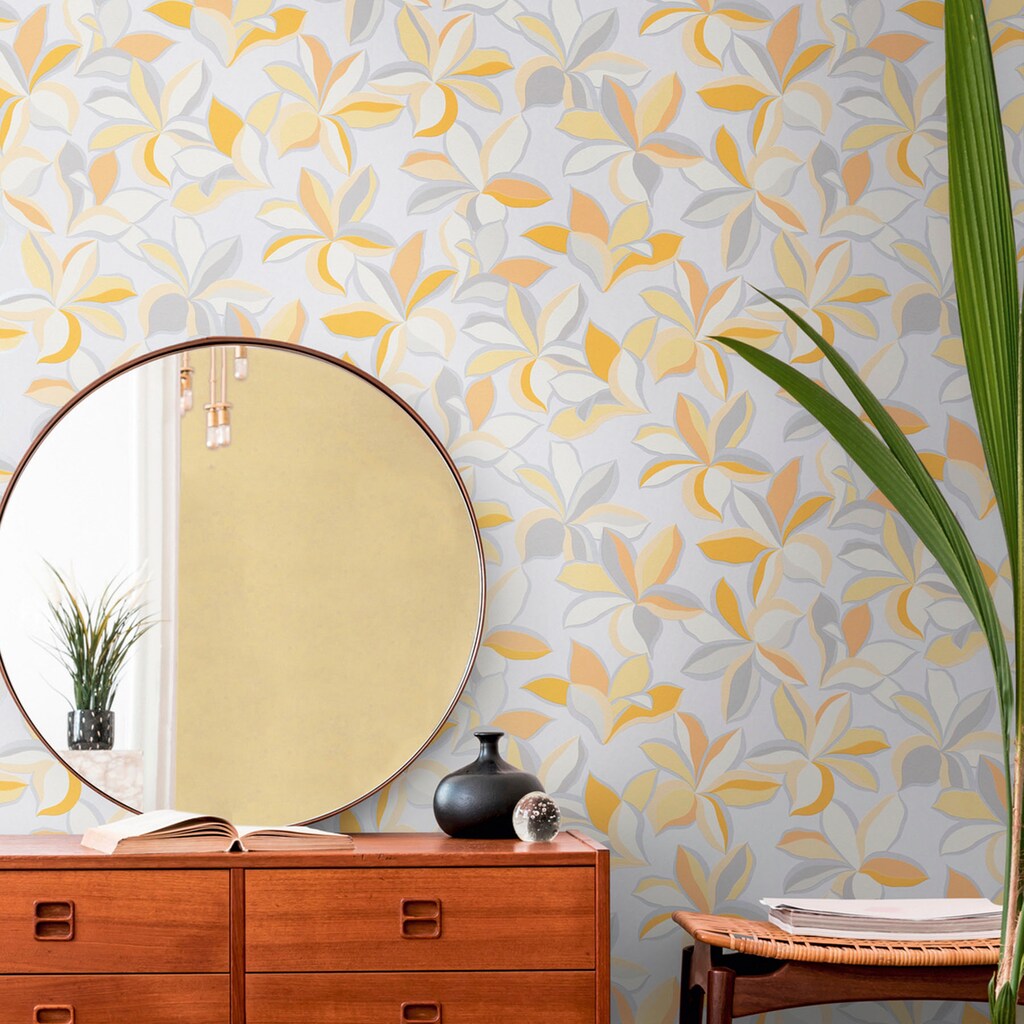 living walls Vliestapete »House of Turnowsky Designertapete Floral«, matt-leicht glänzend