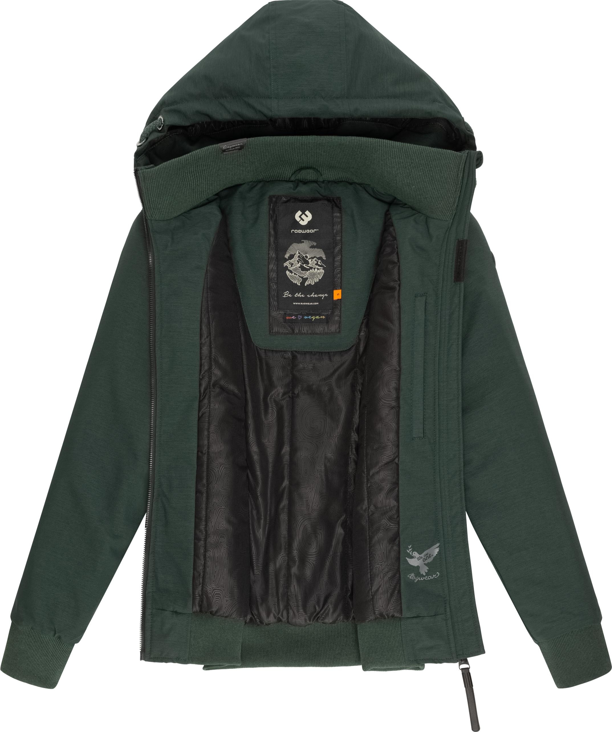 Ragwear Winterjacke »Nuggie Melange«, mit Kapuze, stylische, melierte Damen Freizeitjacke