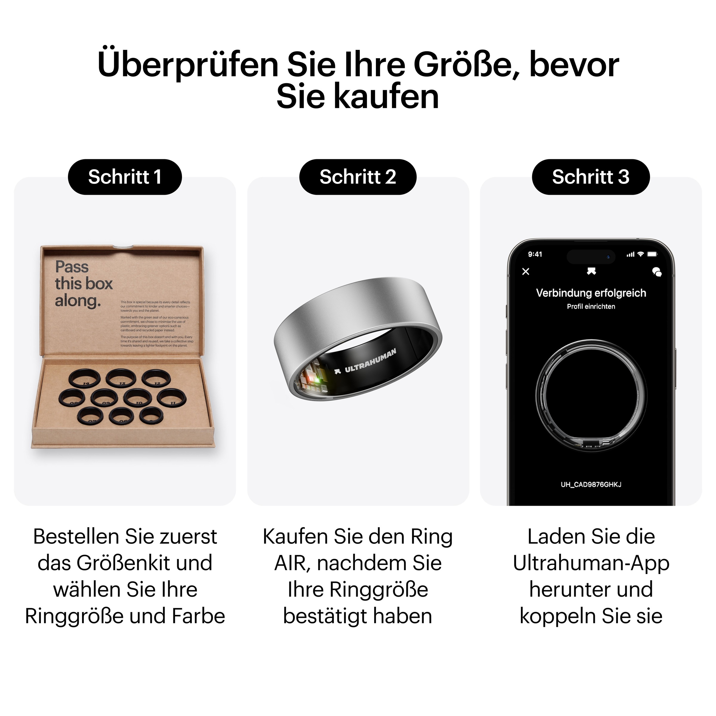 Ultrahuman Activity Tracker »Smartring AIR - Size 11« Schlaf- und Fitness-Tracker für Frauen und Männer