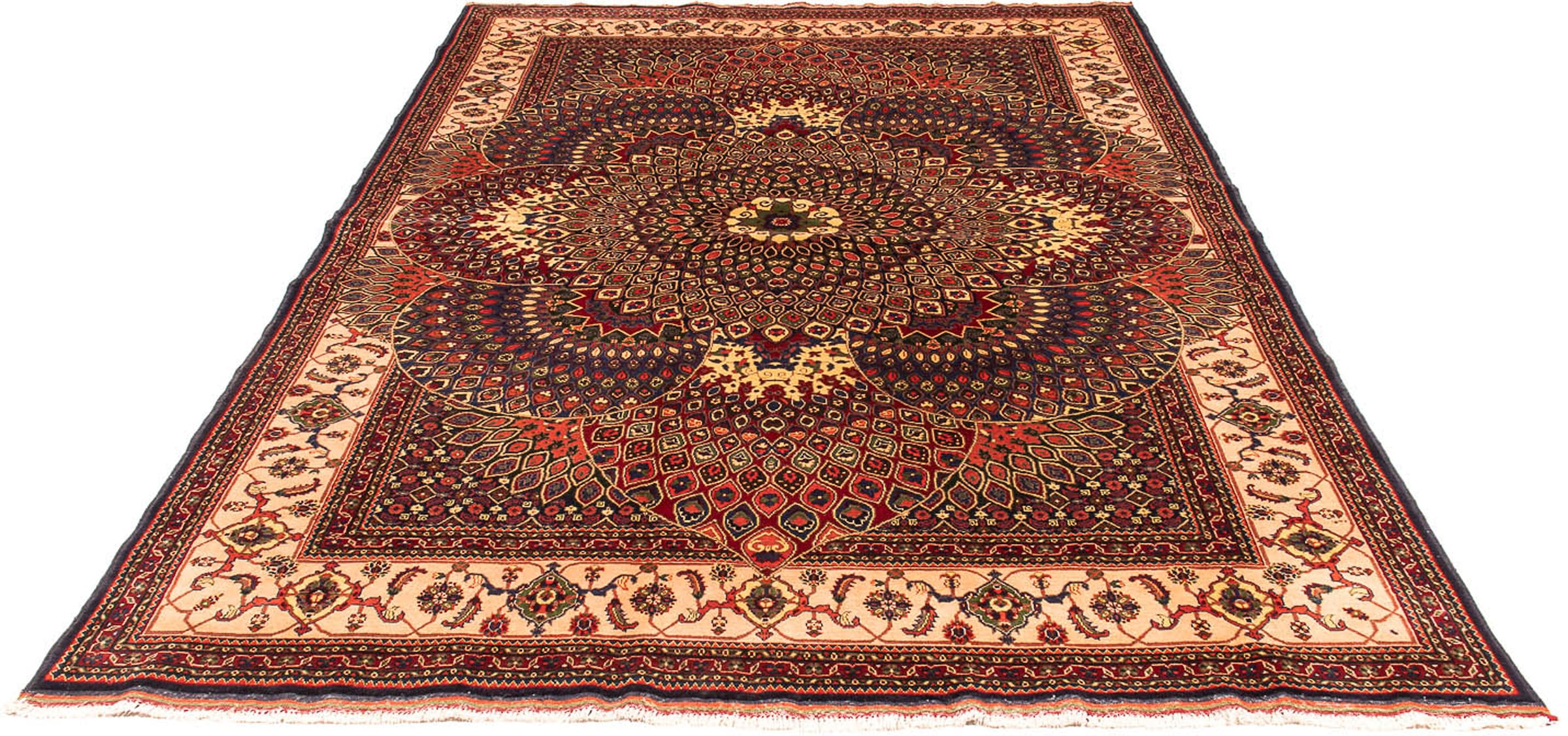 morgenland Orientteppich "Afghan - 279 x 198 cm - mehrfarbig", rechteckig, 7 mm Höhe, Wohnzimmer, Handgeknüpft, Einzelst