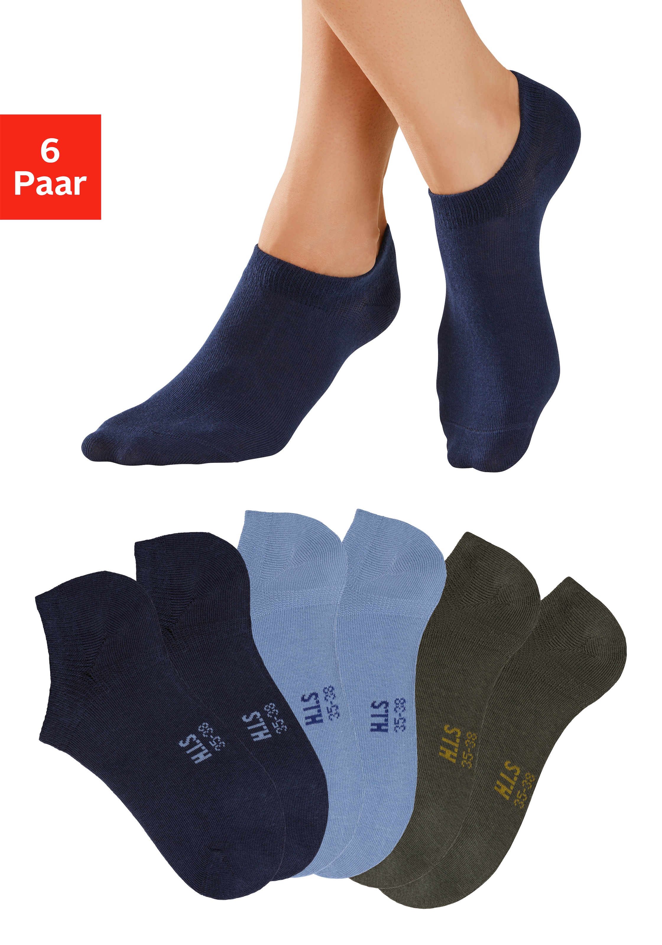 H.I.S Sneakersocken, (Packung, 6 Paar), mit besonders kurzem Schaft günstig online kaufen