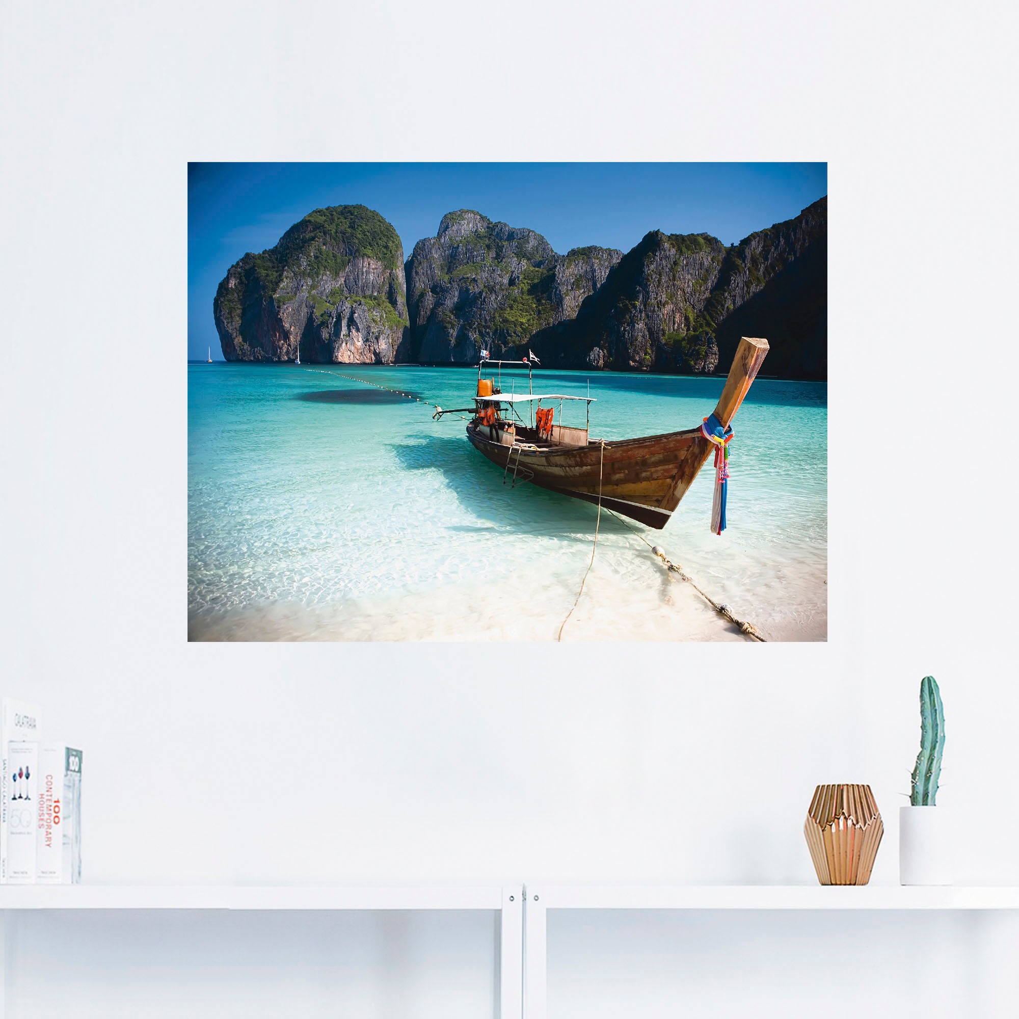 Artland Wandbild "Maya Bay, Koh Phi Phi Leh, Thailand", Boote & Schiffe, (1 günstig online kaufen