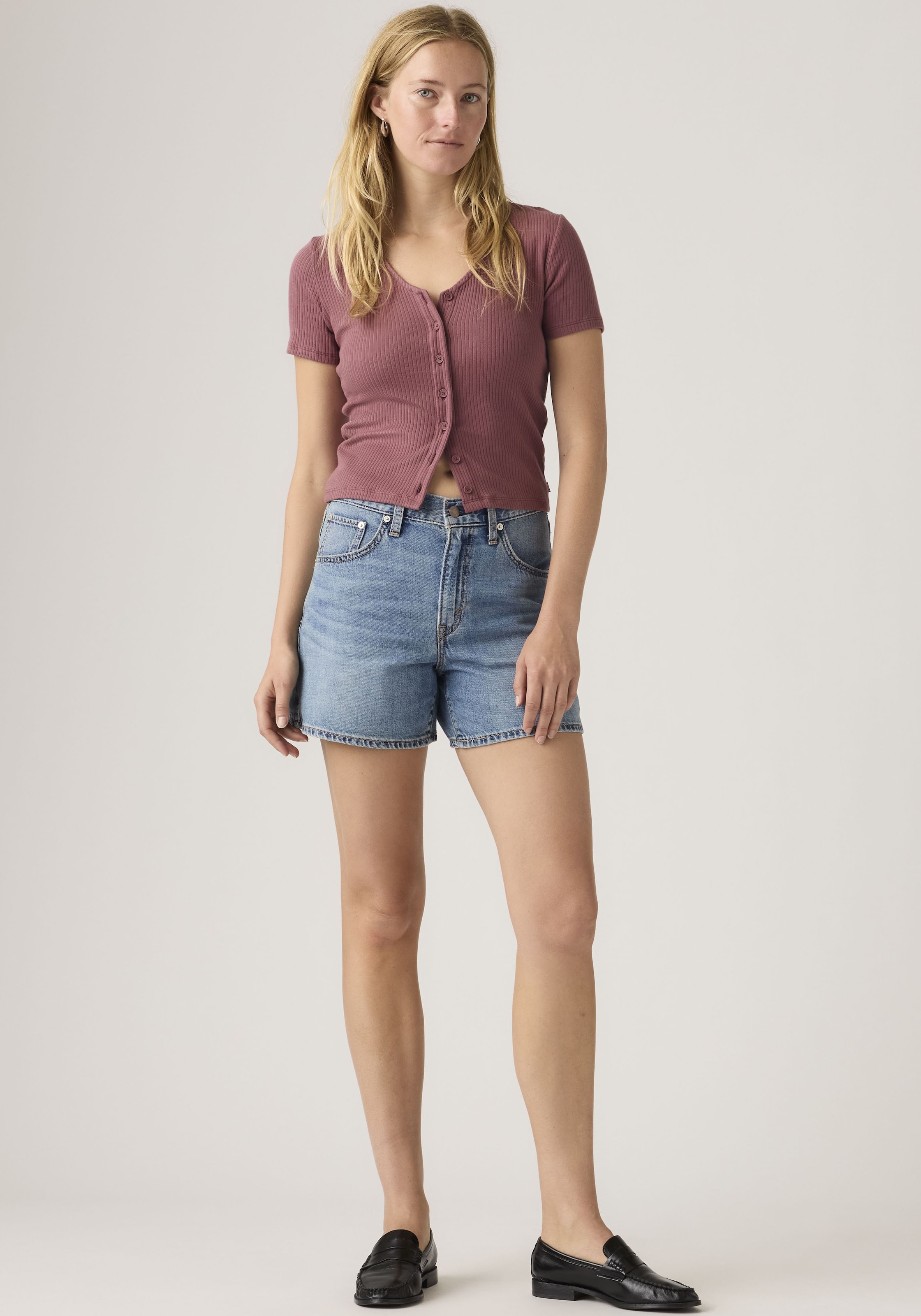 Levi's® Jeansshorts »CINCH MID THIGH SHORTS« mit hoher Leibhöhe, Baumwolldenim, loose fit