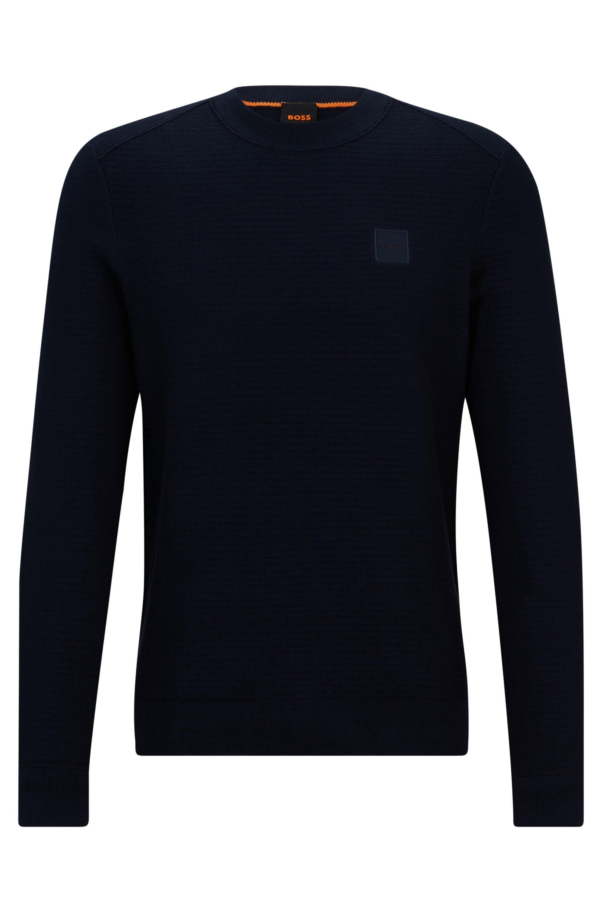 BOSS ORANGE Strickpullover "Anion", mit Label-Kontraststreifen innen am Aus günstig online kaufen