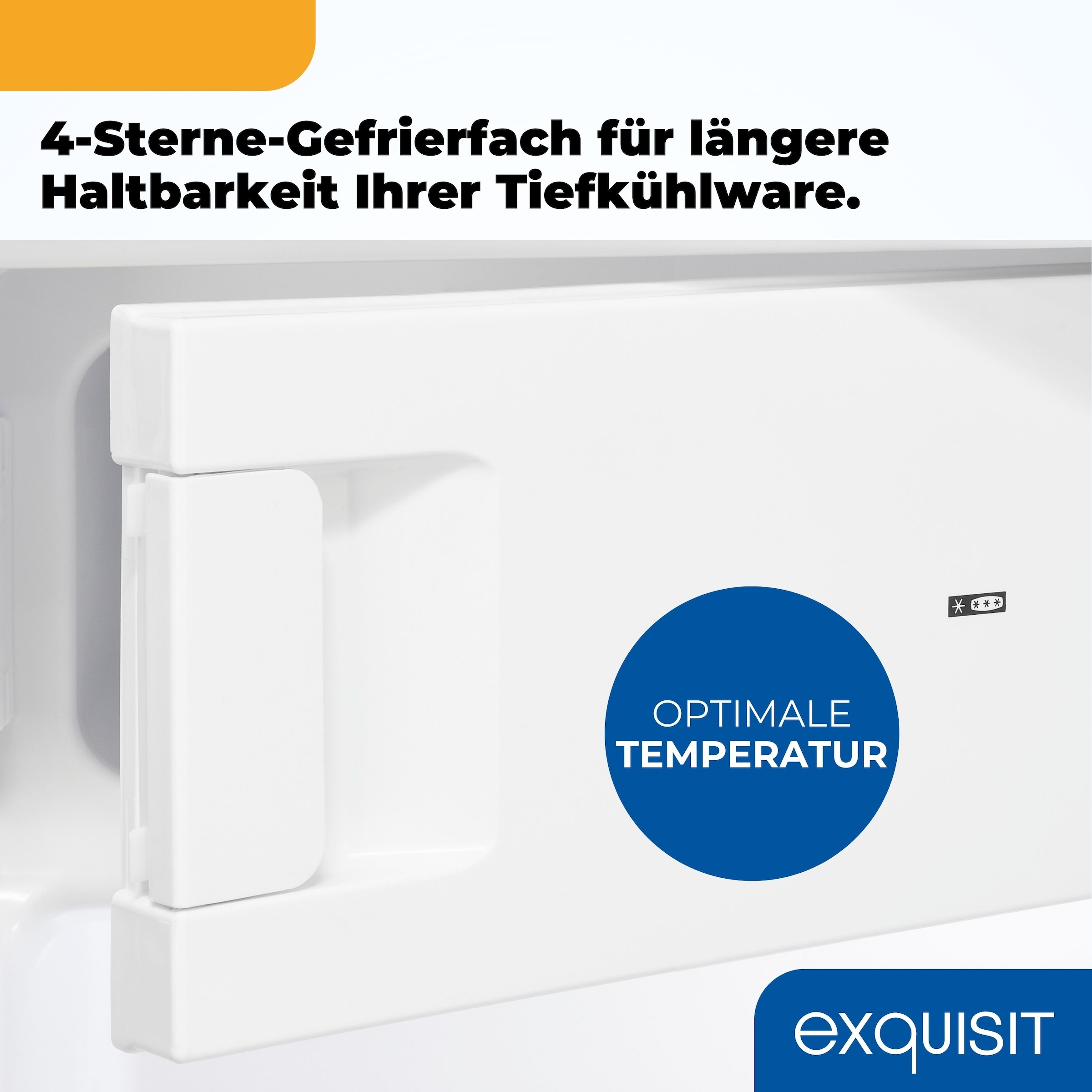 exquisit Kühlschrank »KS16-4-HE-040C weiss«, geräumige 4-Sterne-Gefrierfach
