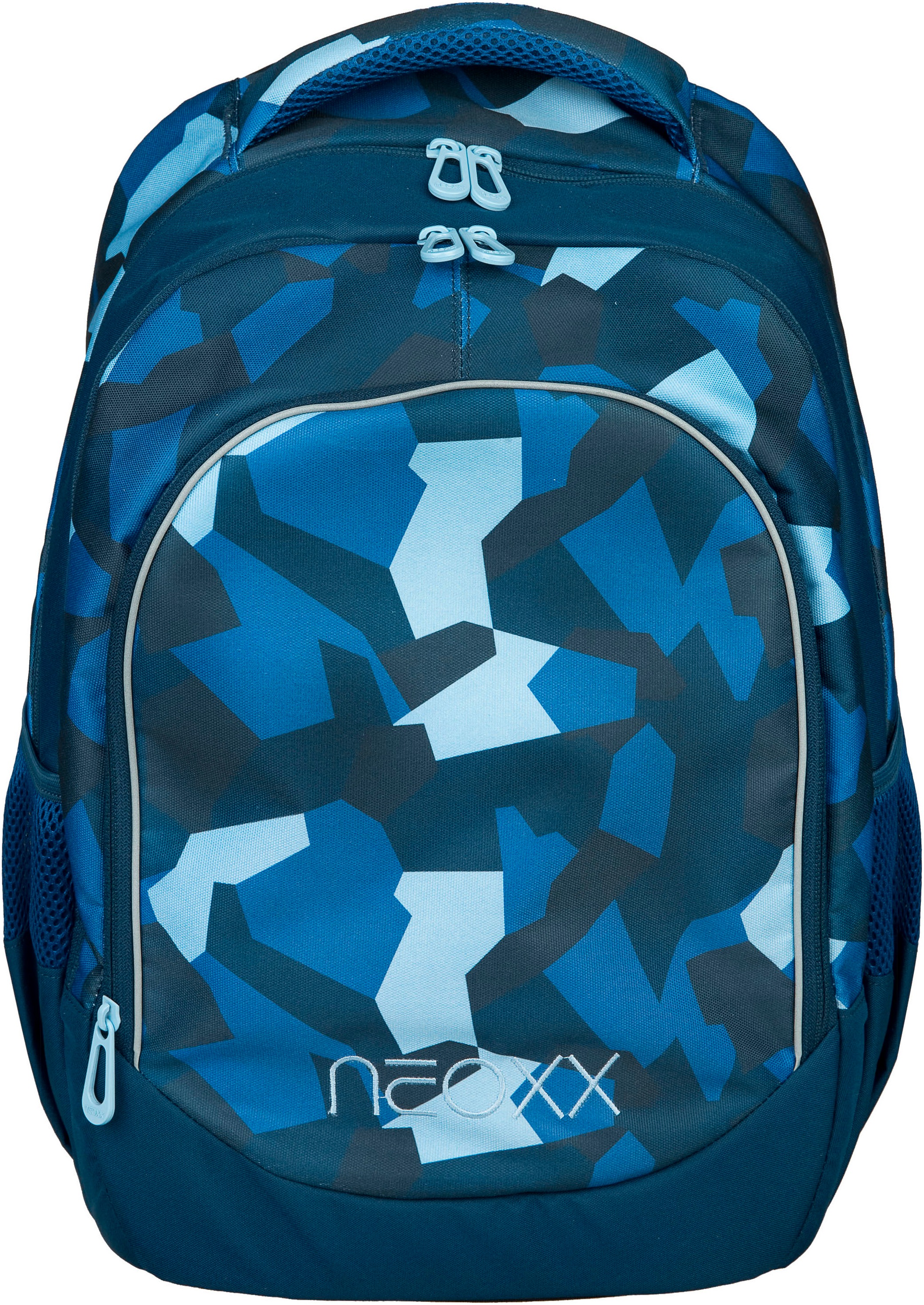 neoxx Schulrucksack »Camo Nation Rucksack & Schlamperbox«, Reflektorflächen, aus recycelten PET-Flaschen