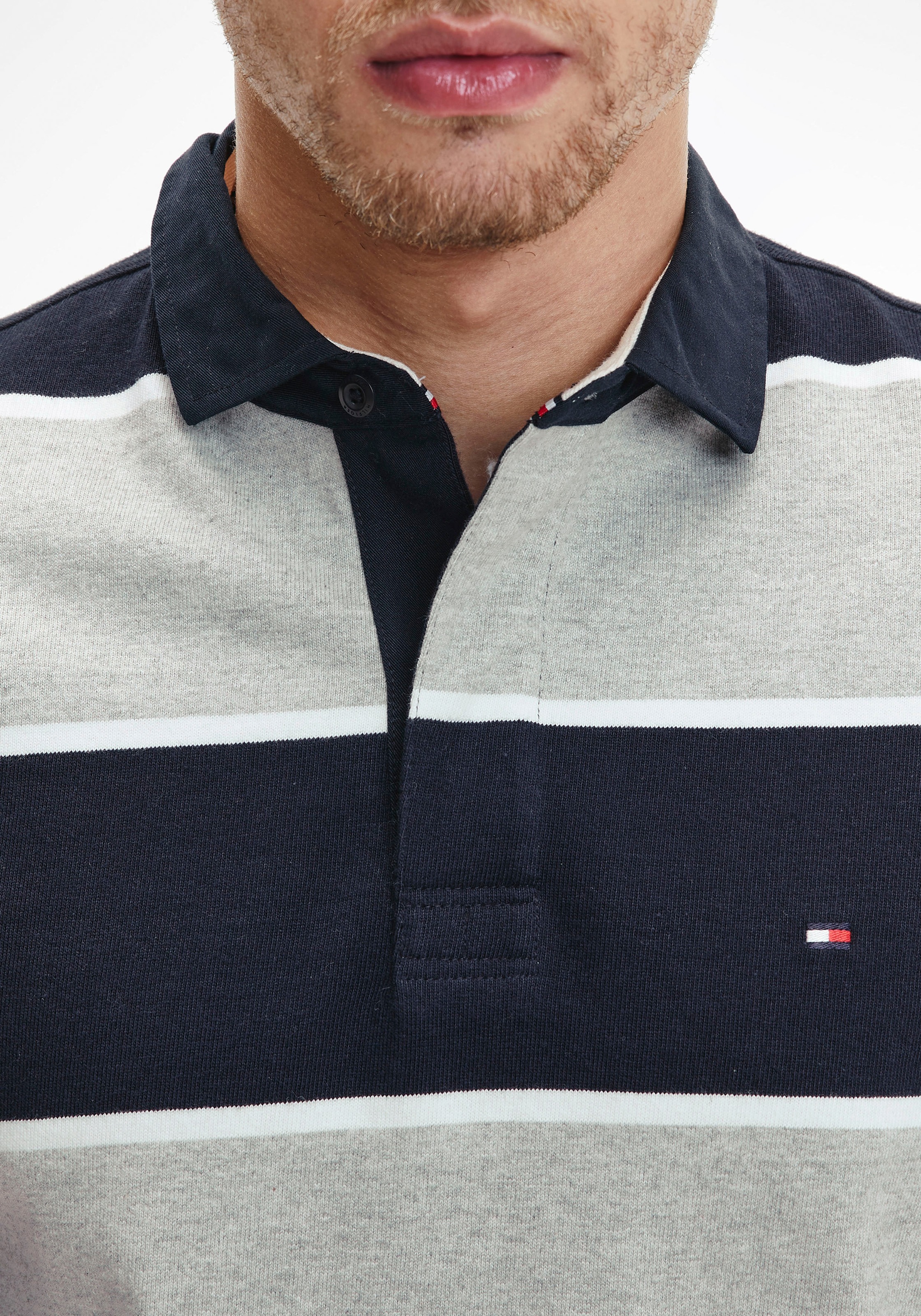 tommy hilfiger iconic stripe rugby shirt