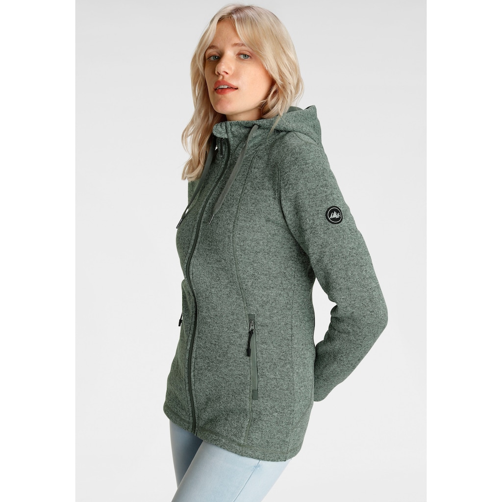 Polarino Strickfleecejacke, mit Kapuze