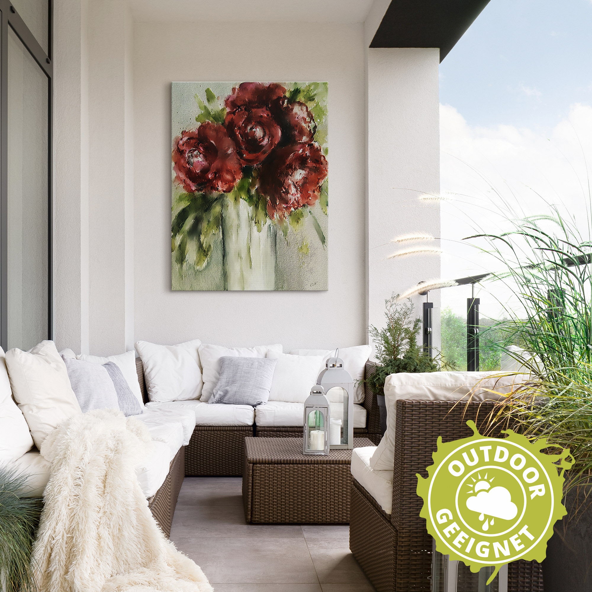 Artland Wandbild »Pfingstrosen in Vase«, Blumenbilder, (1 St.), als Alubild, Leinwandbild, Wandaufkleber oder Poster in versch. Größen