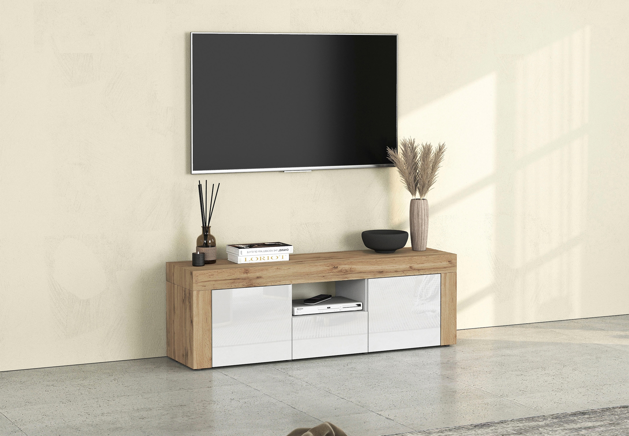 INOSIGN Lowboard "CHRONOS Breite 155 cm mit 2 Türen, 1 Schublade,1 offenes günstig online kaufen